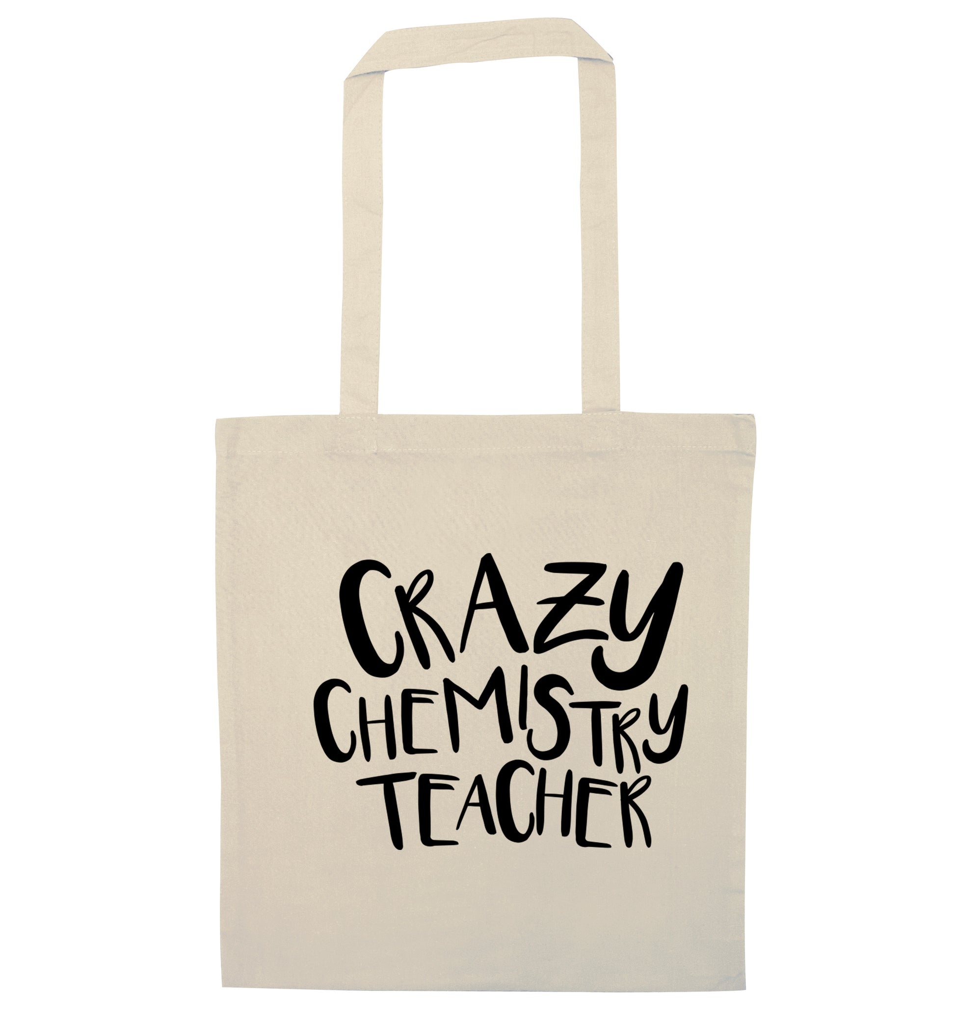 Crazy chemistry teacher natural tote bag