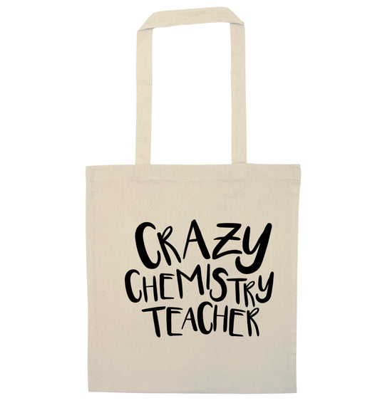 Crazy chemistry teacher natural tote bag