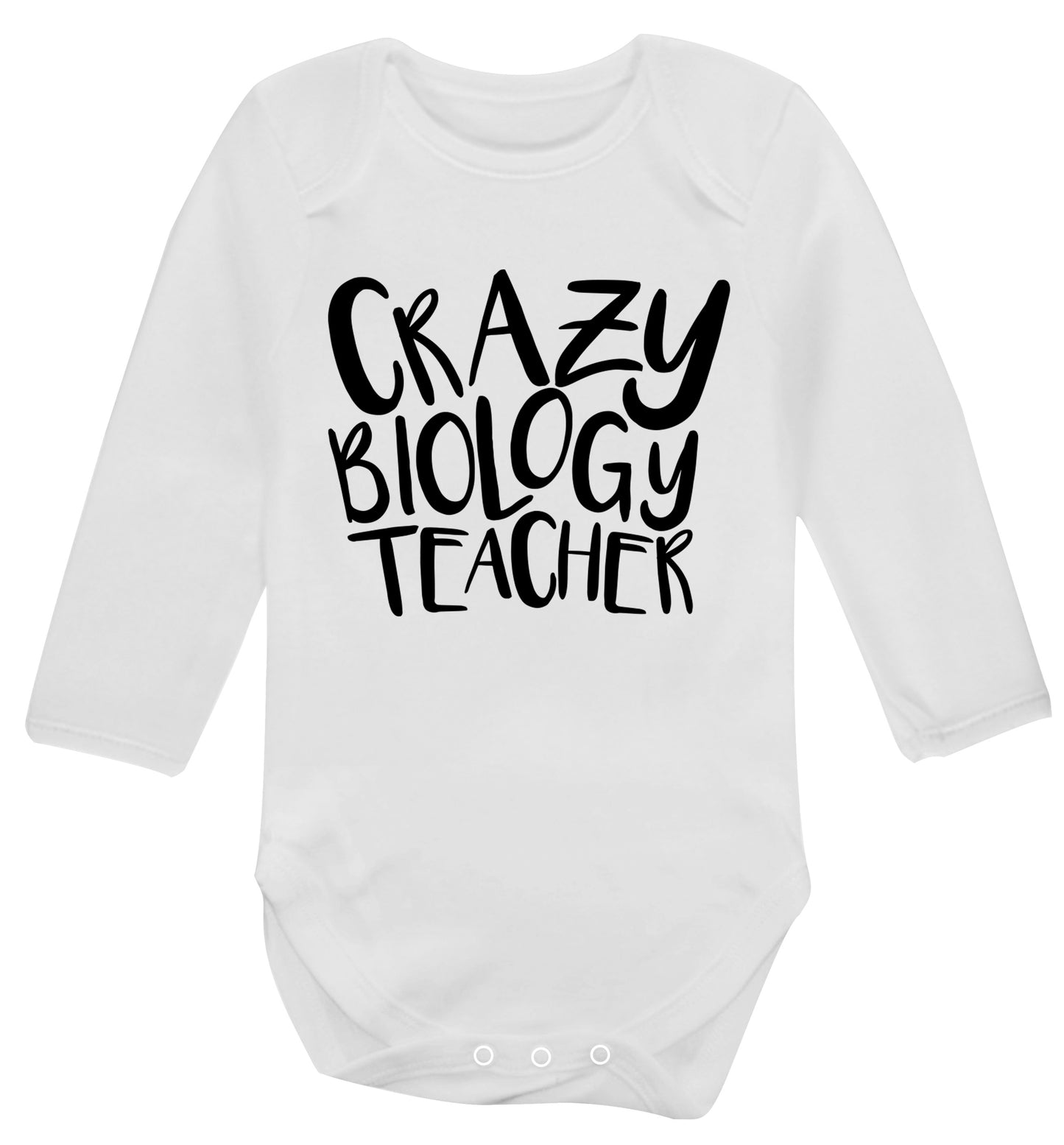 Crazy biology teacher Baby Vest long sleeved white 6-12 months