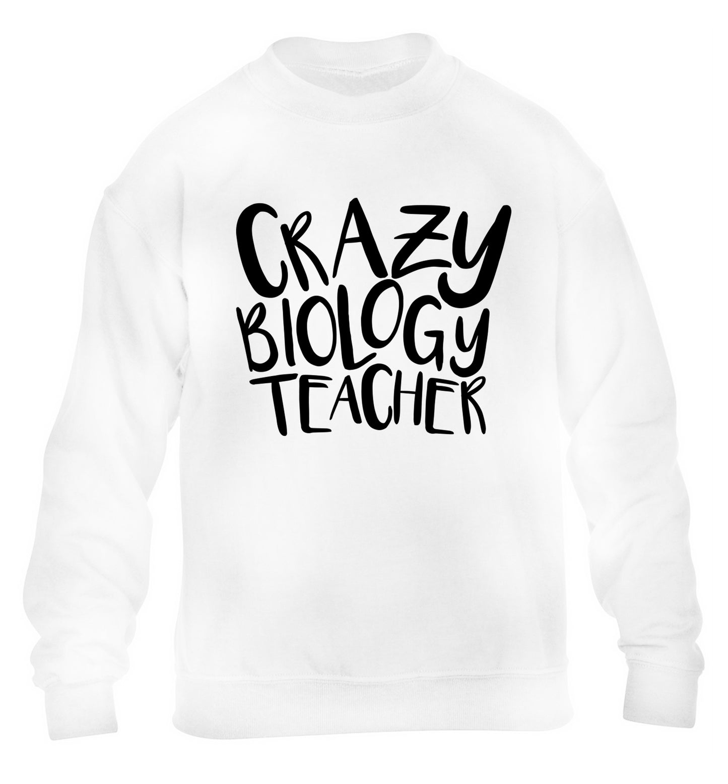 Crazy biology teacher children's white sweater 12-13 Years