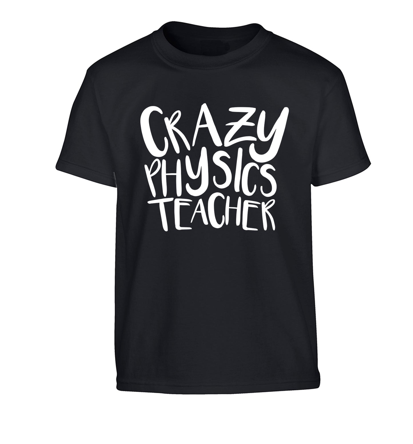 Crazy physics teacher Children's black Tshirt 12-13 Years