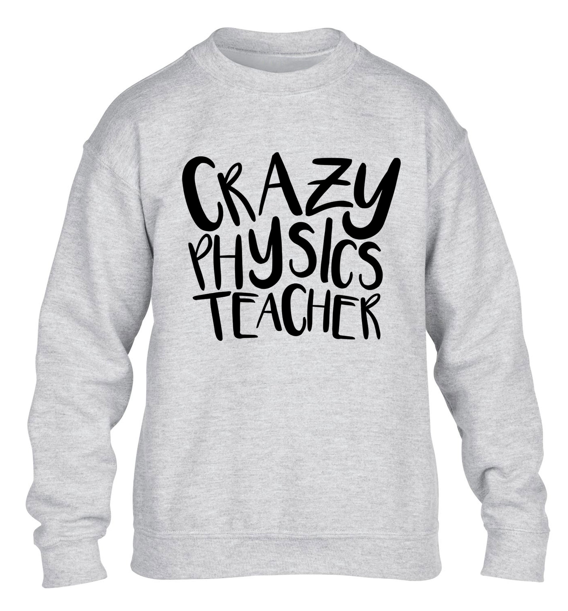 Crazy physics teacher children's grey sweater 12-13 Years