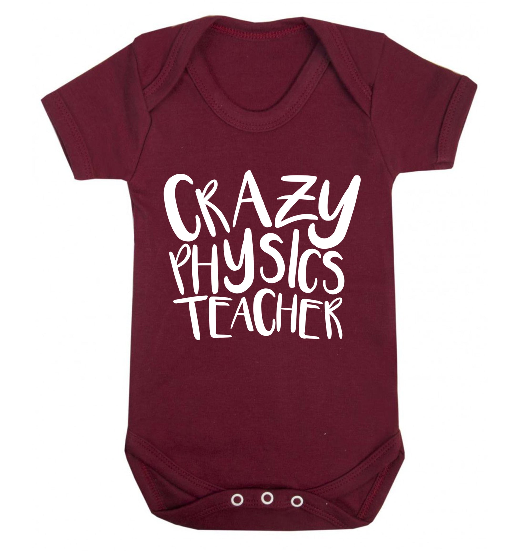 Crazy physics teacher Baby Vest maroon 18-24 months