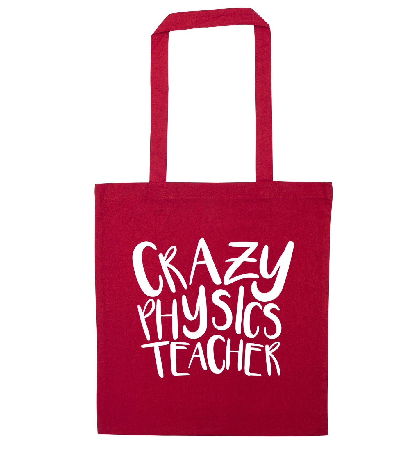 Crazy physics teacher red tote bag