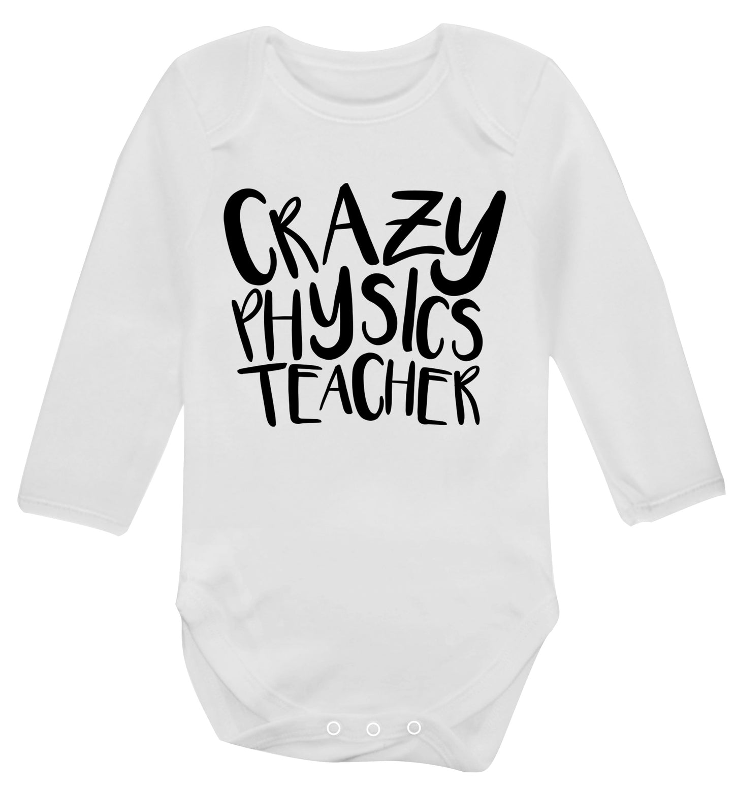 Crazy physics teacher Baby Vest long sleeved white 6-12 months