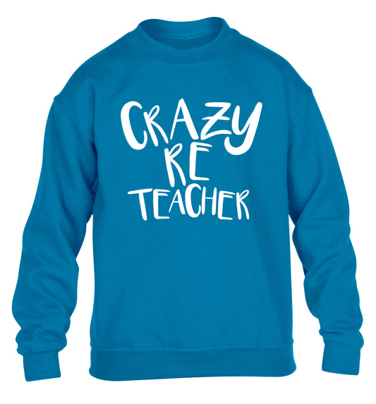 Crazy RE teacher children's blue sweater 12-13 Years