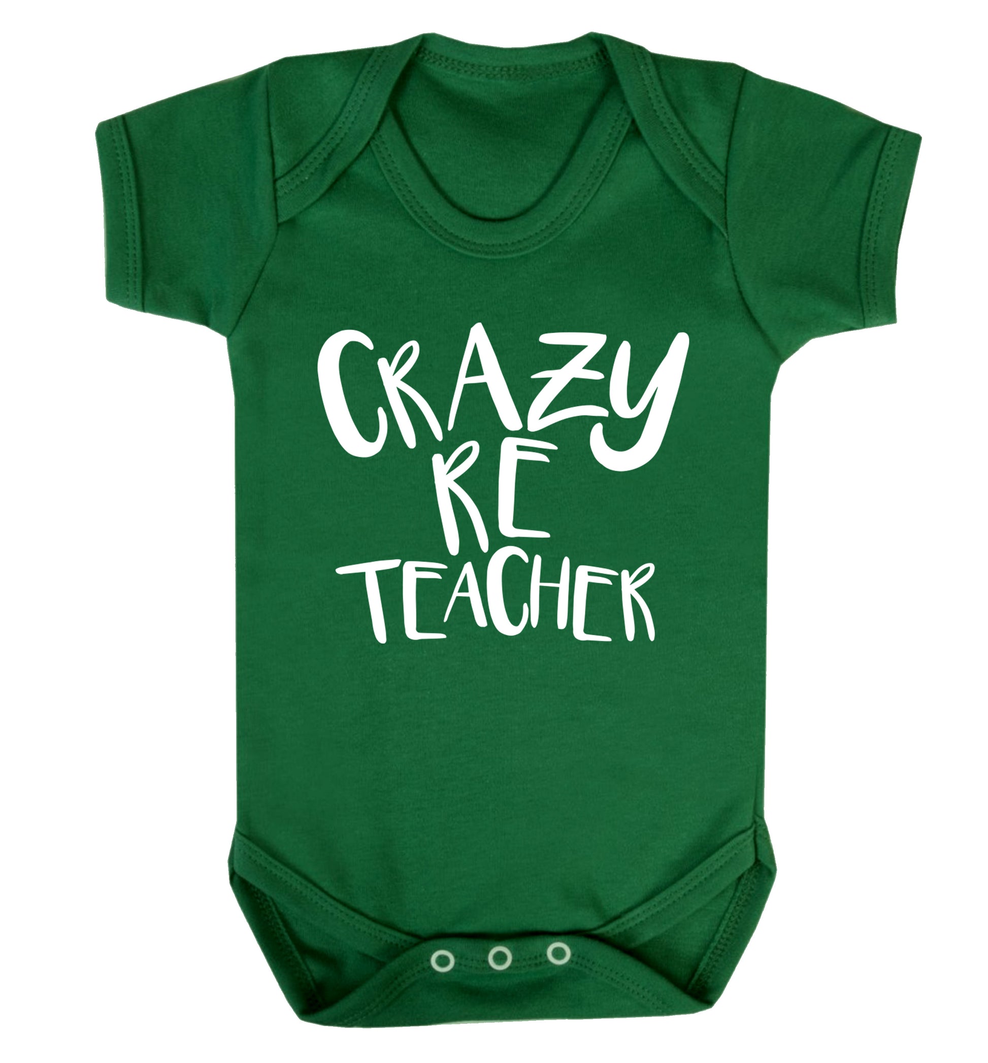 Crazy RE teacher Baby Vest green 18-24 months