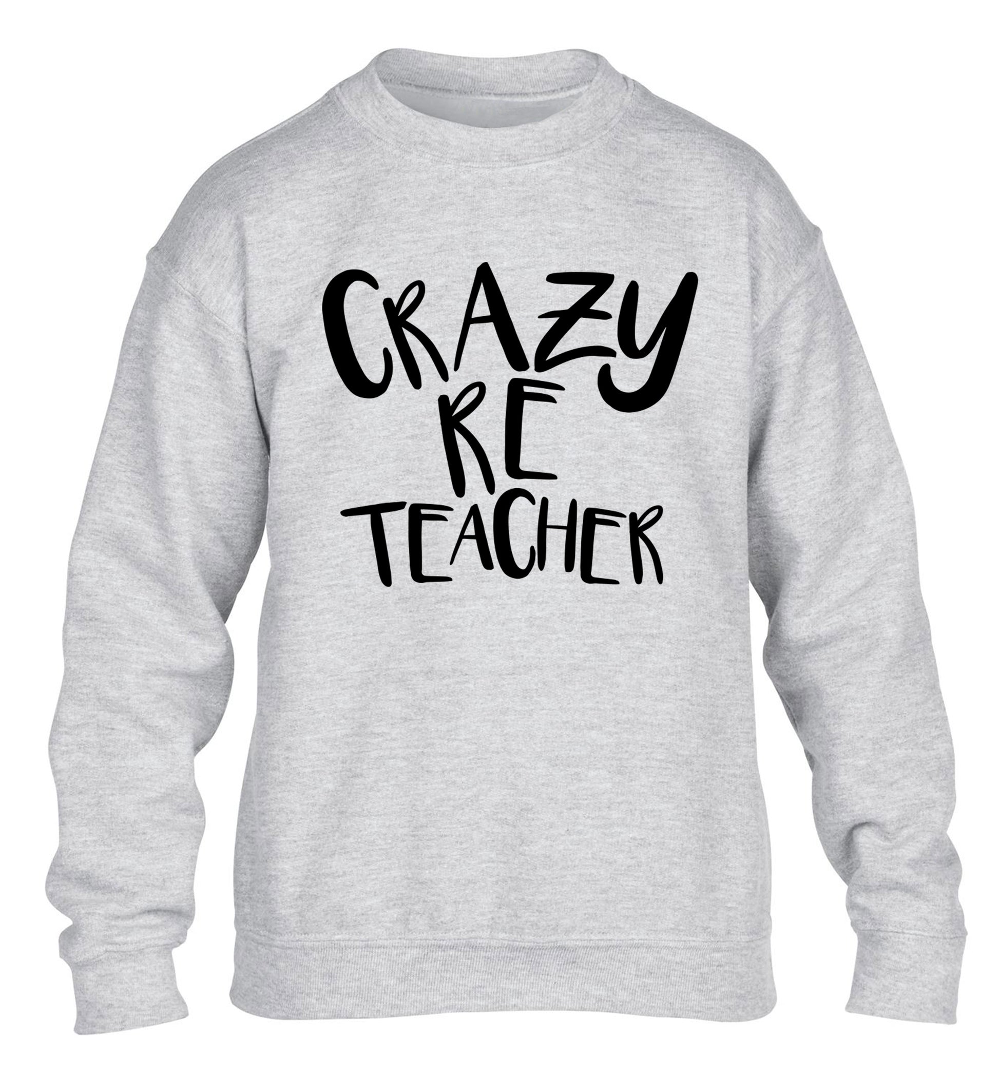 Crazy RE teacher children's grey sweater 12-13 Years