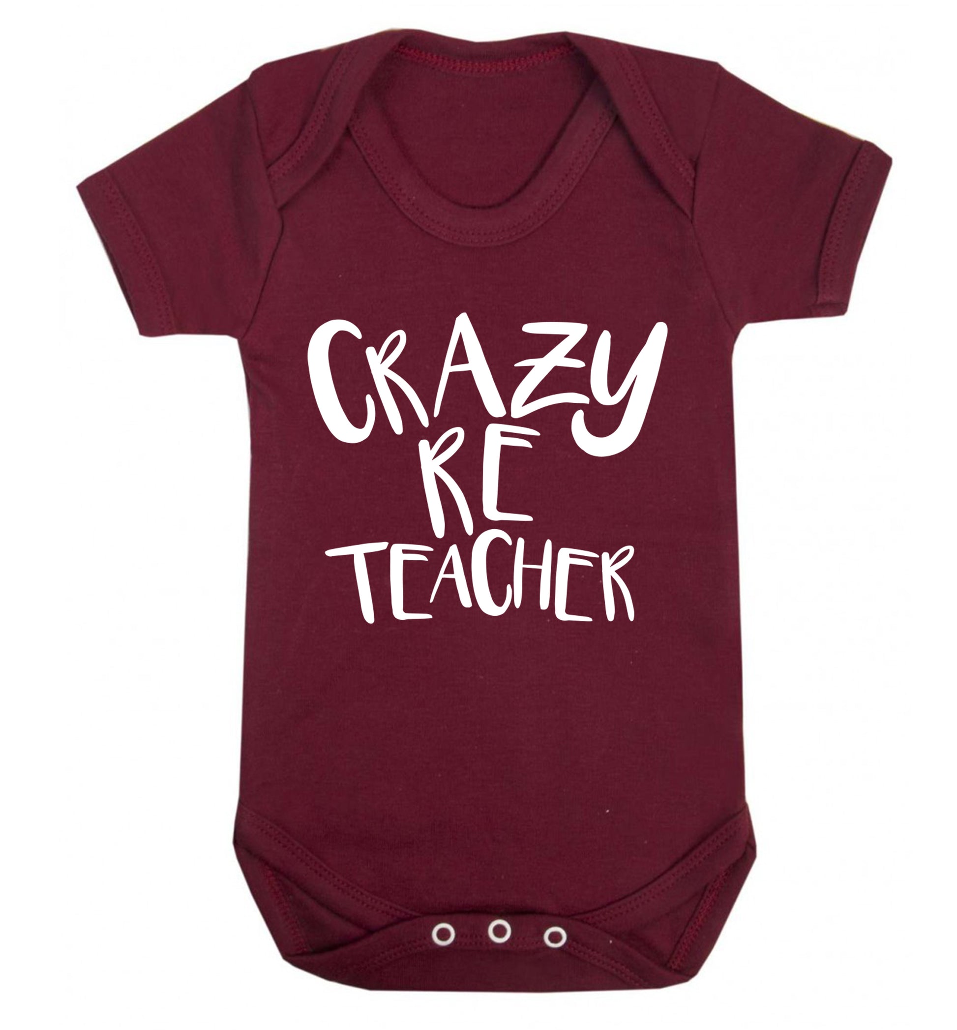 Crazy RE teacher Baby Vest maroon 18-24 months