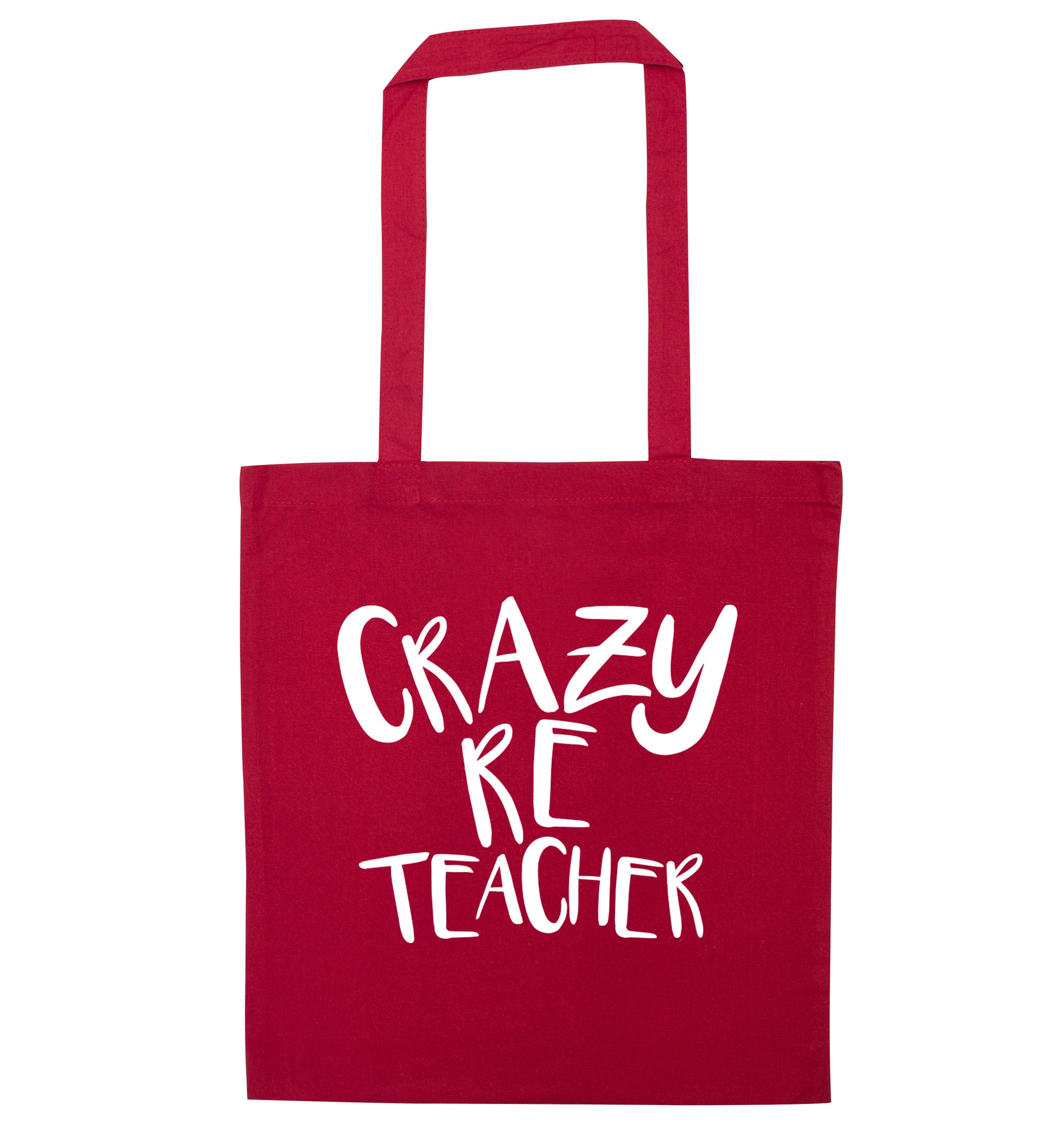 Crazy RE teacher red tote bag