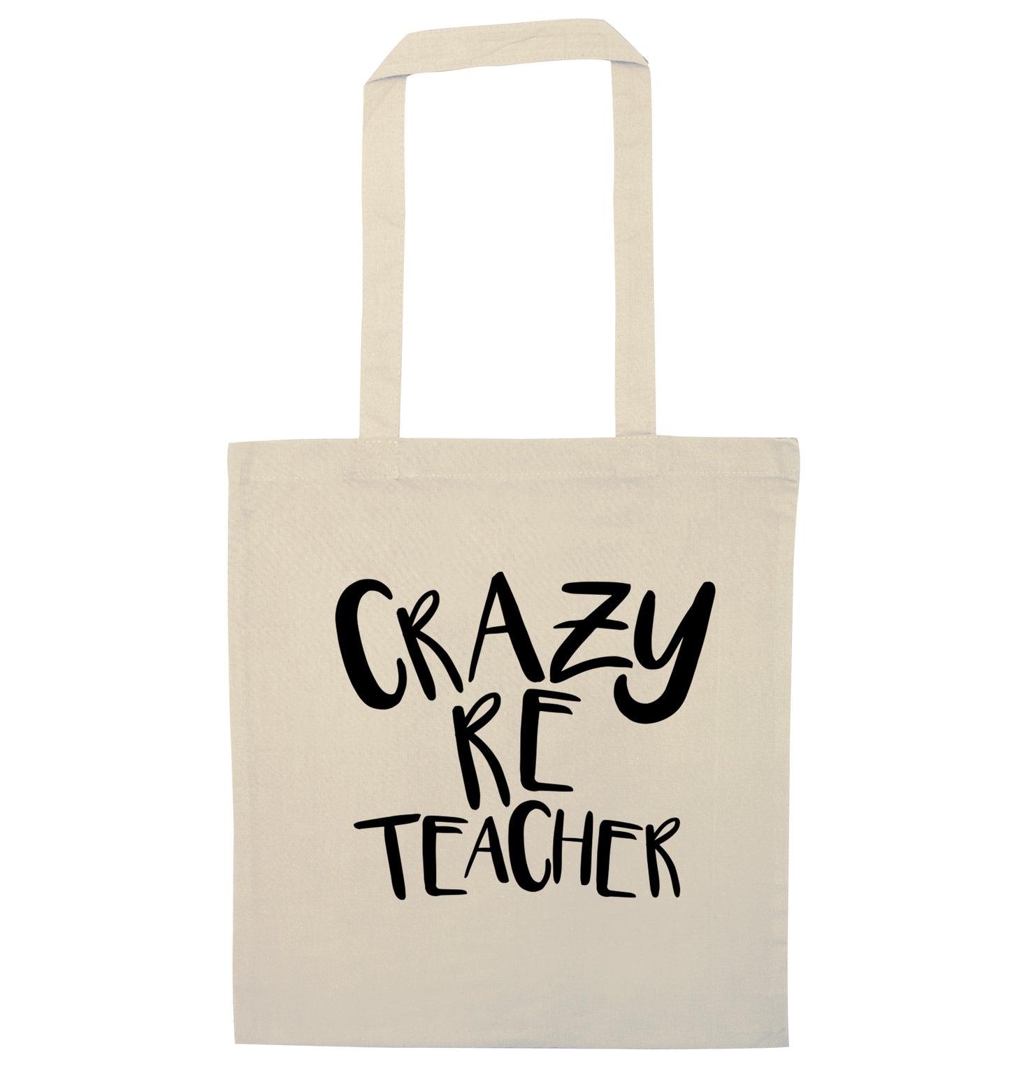 Crazy RE teacher natural tote bag