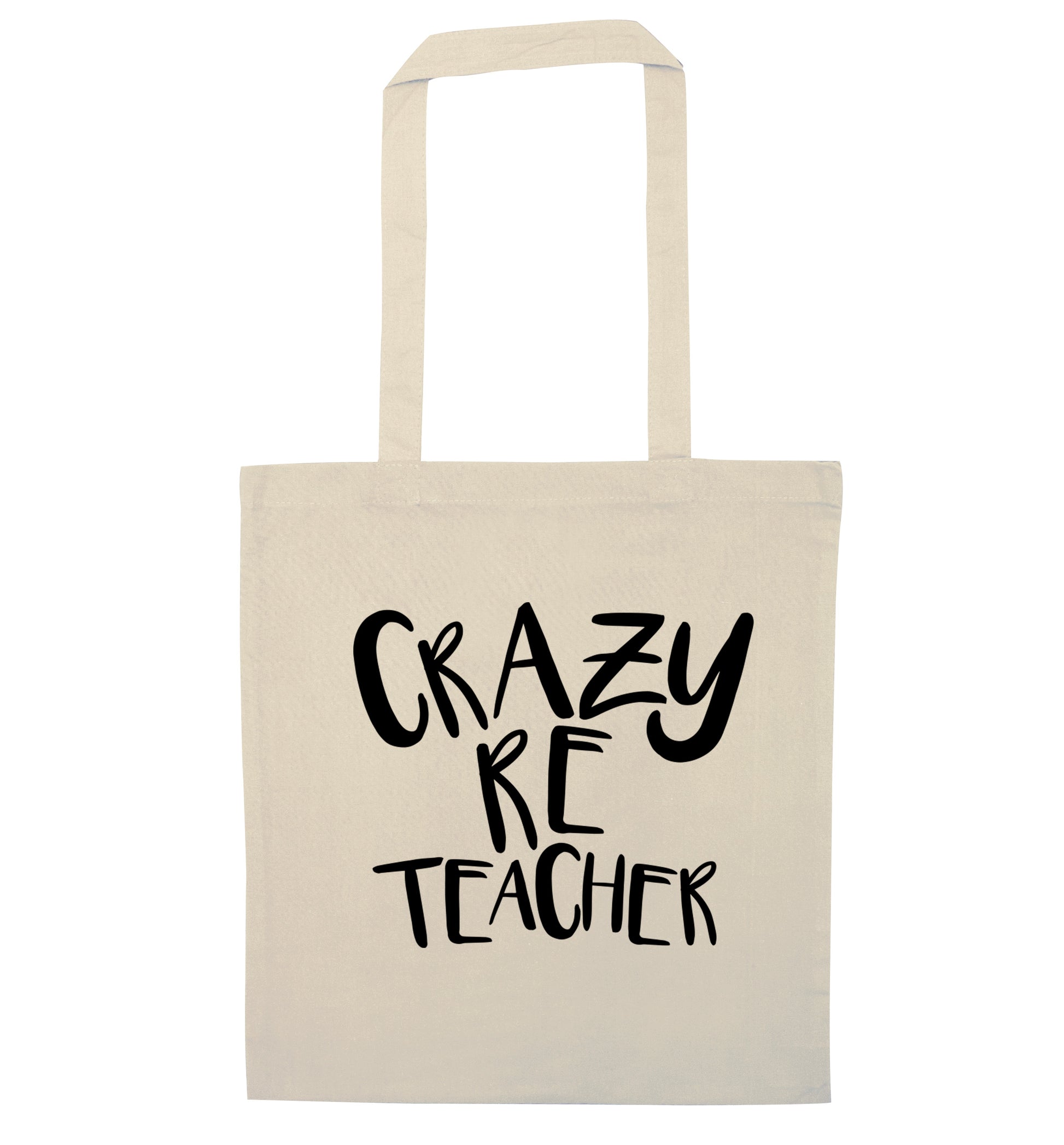 Crazy RE teacher natural tote bag