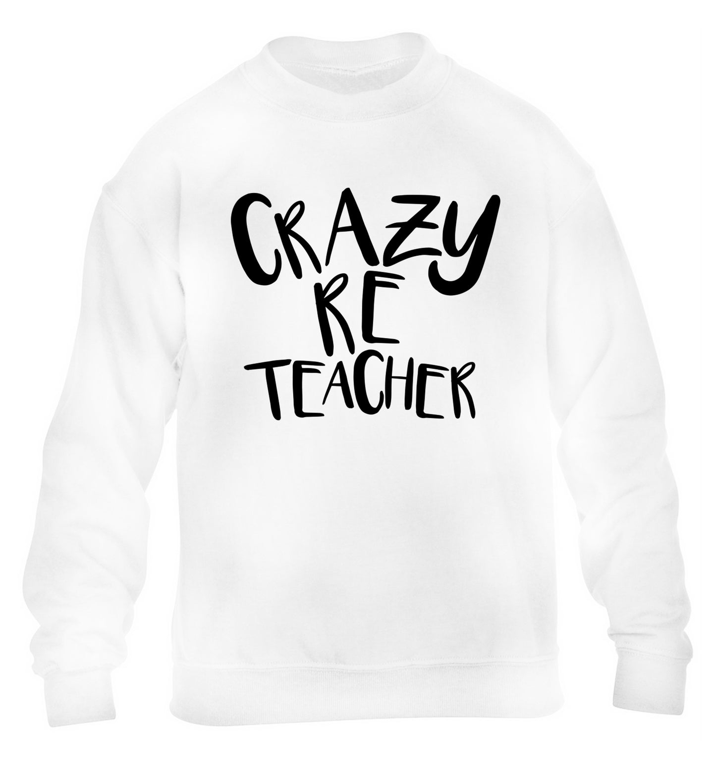 Crazy RE teacher children's white sweater 12-13 Years