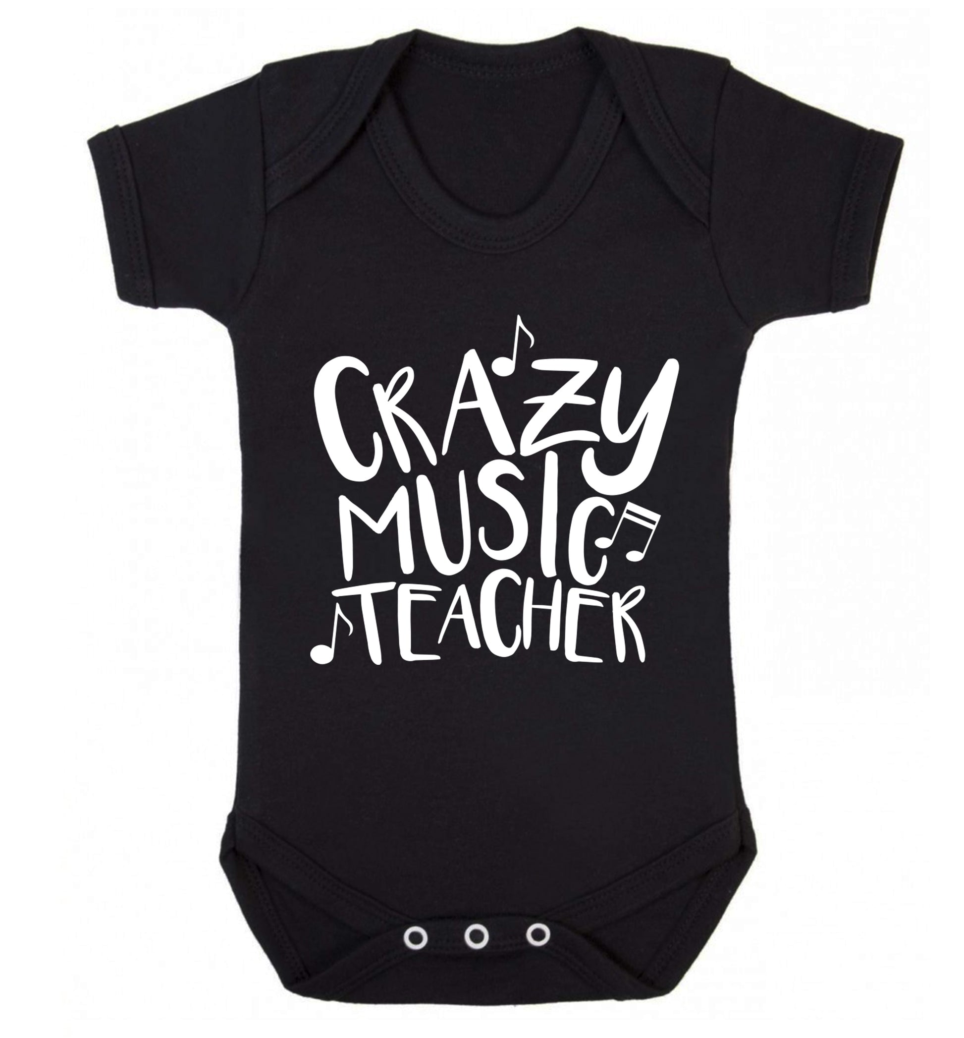 Crazy music teacher Baby Vest black 18-24 months