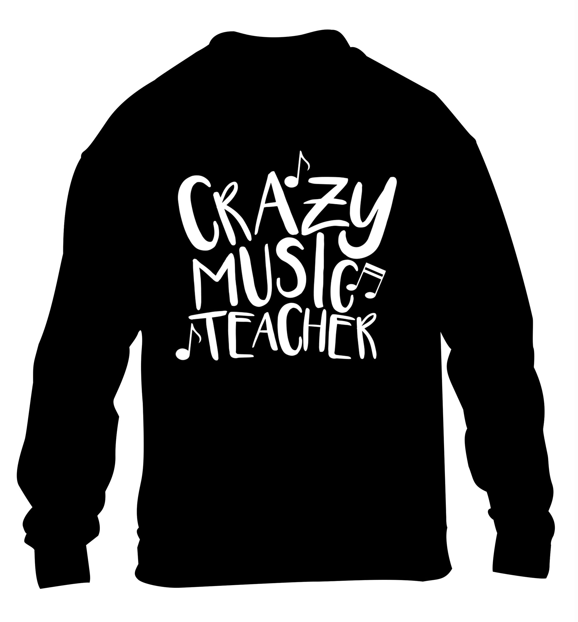 Crazy music teacher children's black sweater 12-13 Years