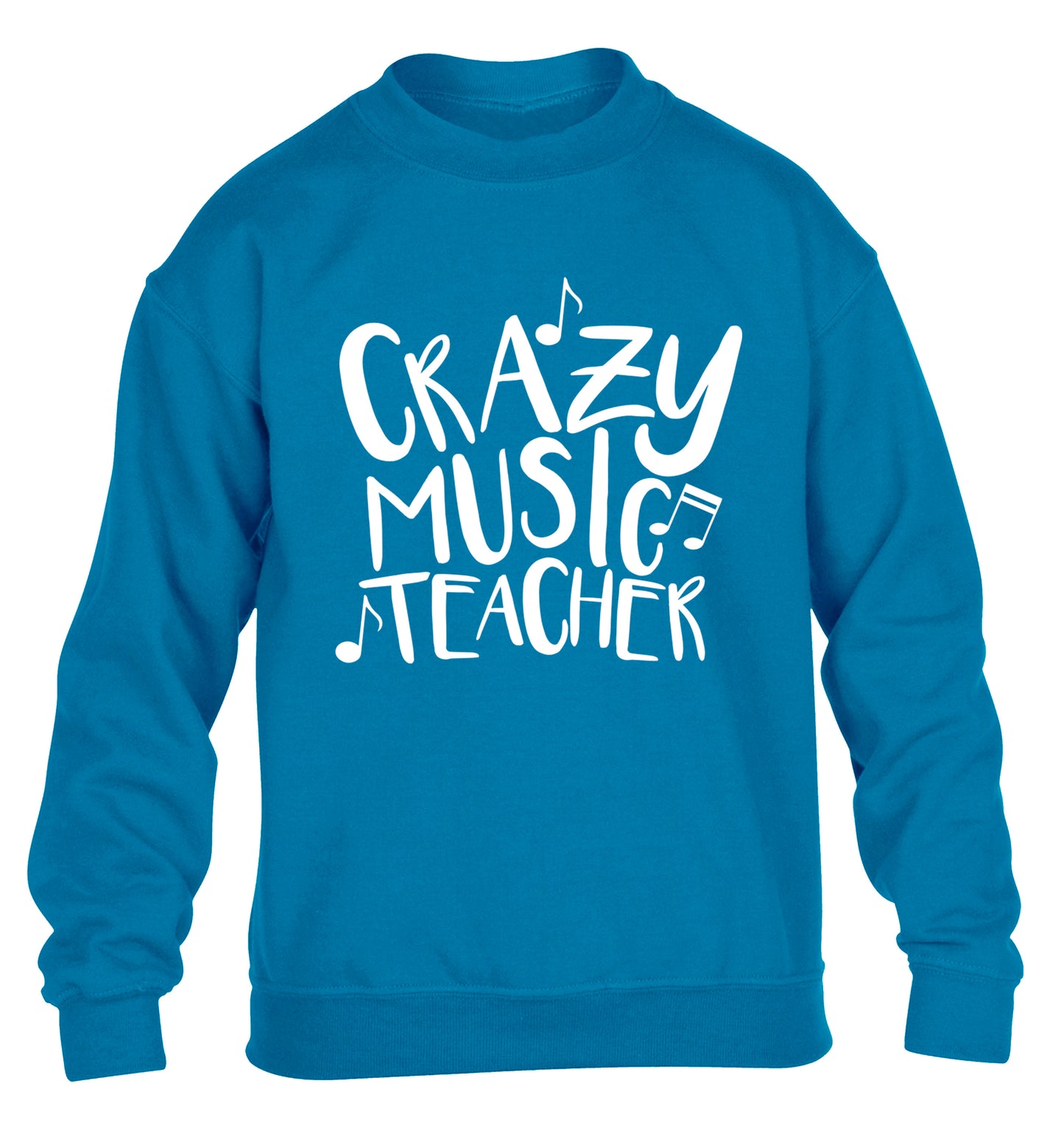 Crazy music teacher children's blue sweater 12-13 Years