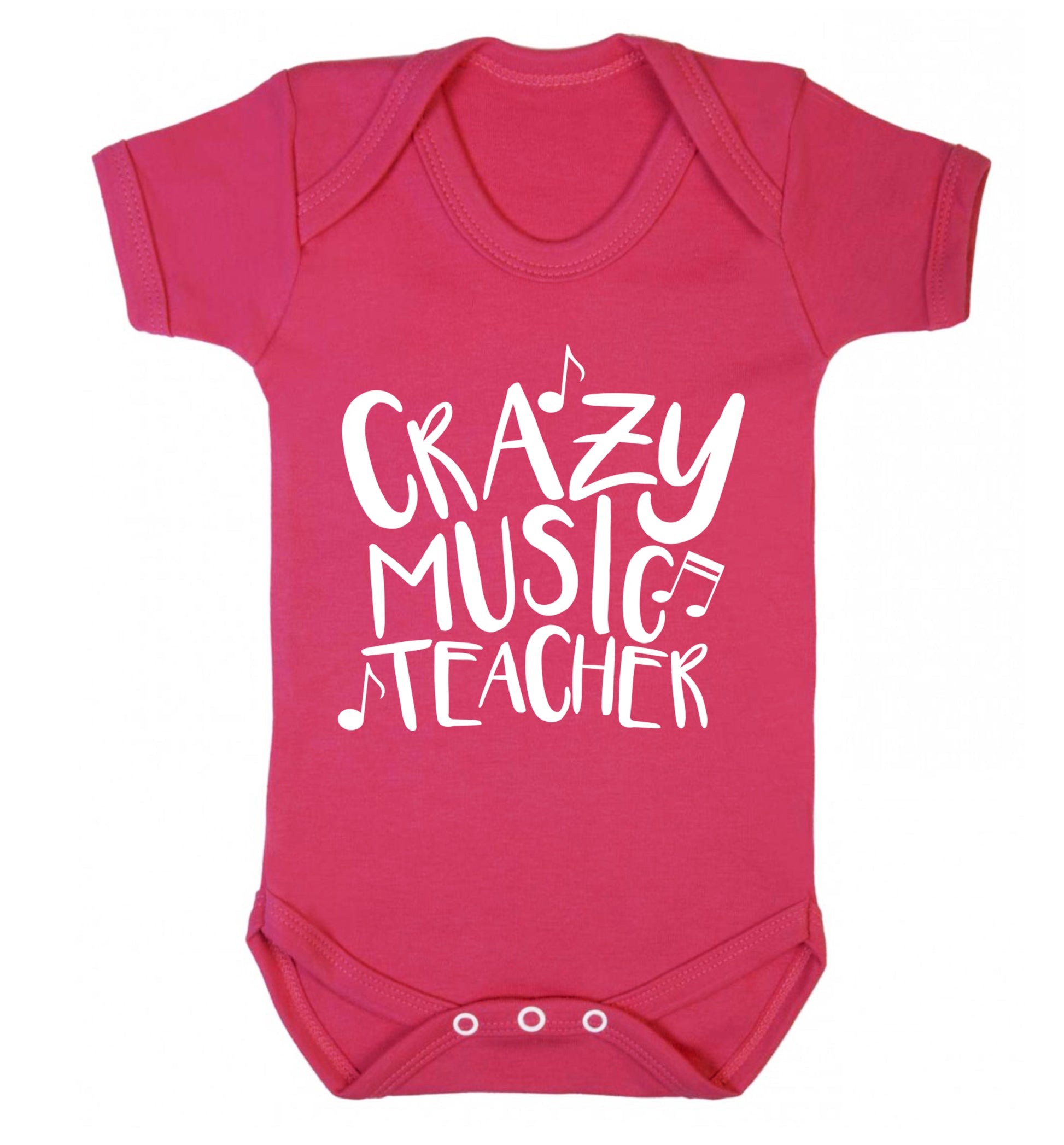 Crazy music teacher Baby Vest dark pink 18-24 months