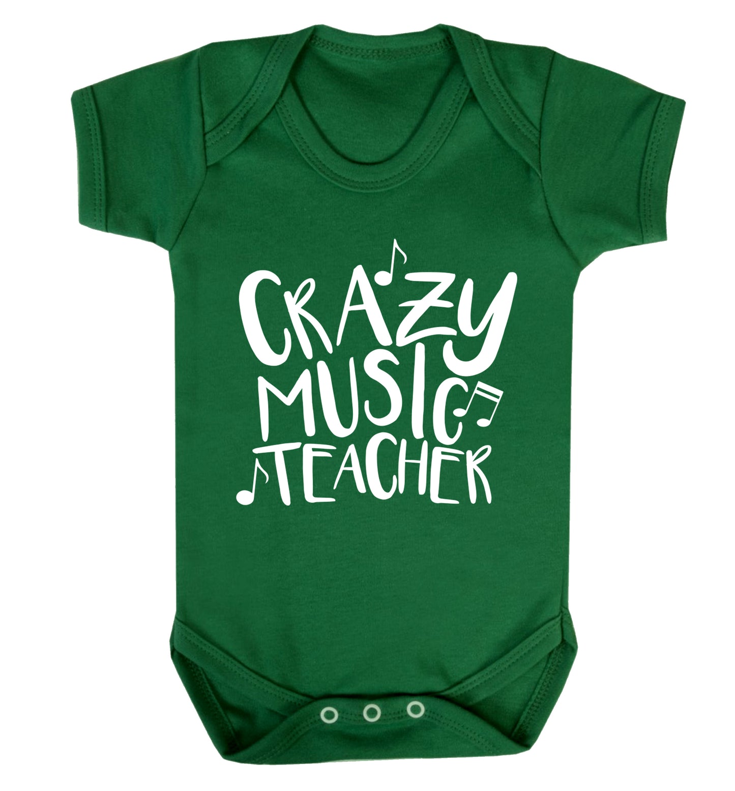 Crazy music teacher Baby Vest green 18-24 months