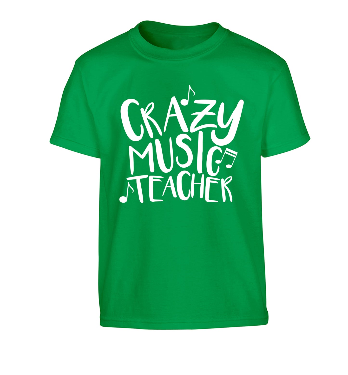 Crazy music teacher Children's green Tshirt 12-13 Years