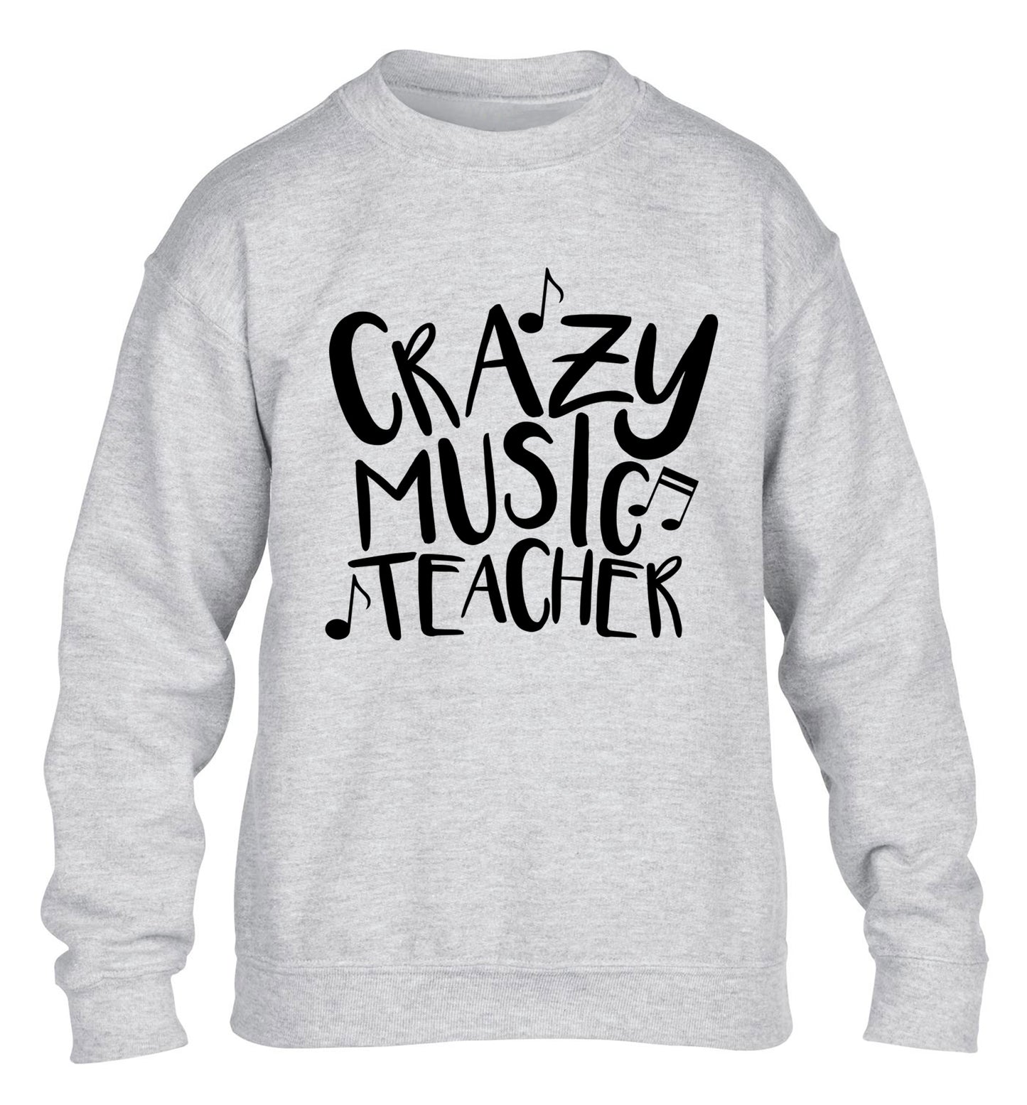 Crazy music teacher children's grey sweater 12-13 Years