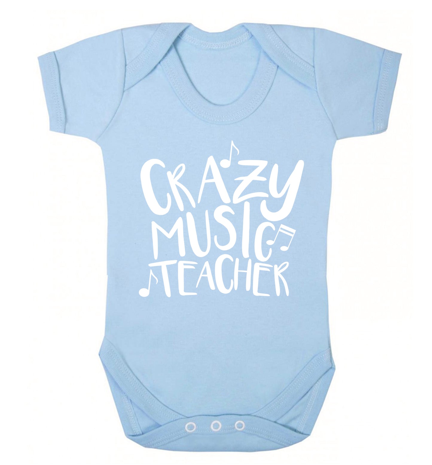 Crazy music teacher Baby Vest pale blue 18-24 months