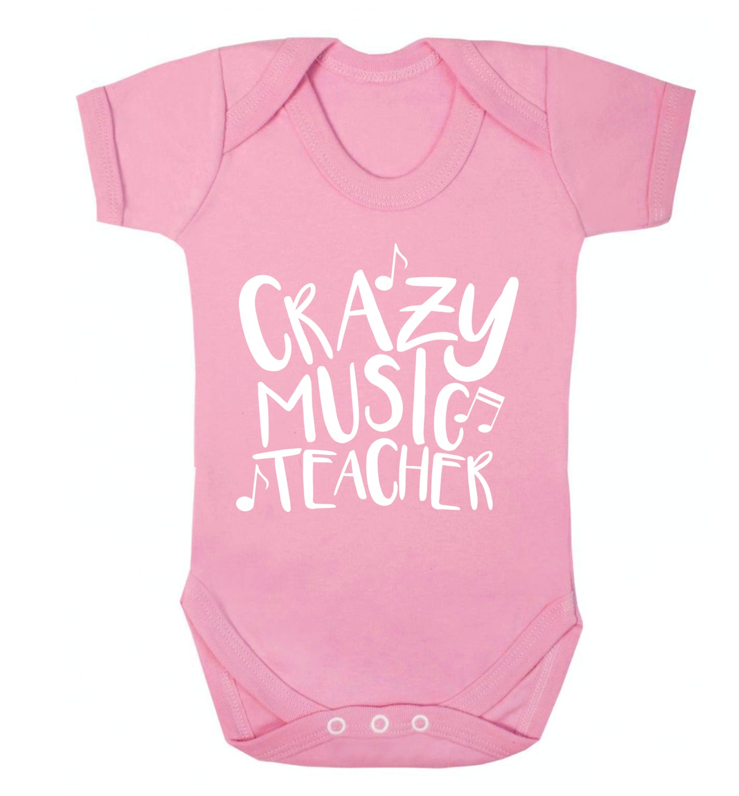 Crazy music teacher Baby Vest pale pink 18-24 months