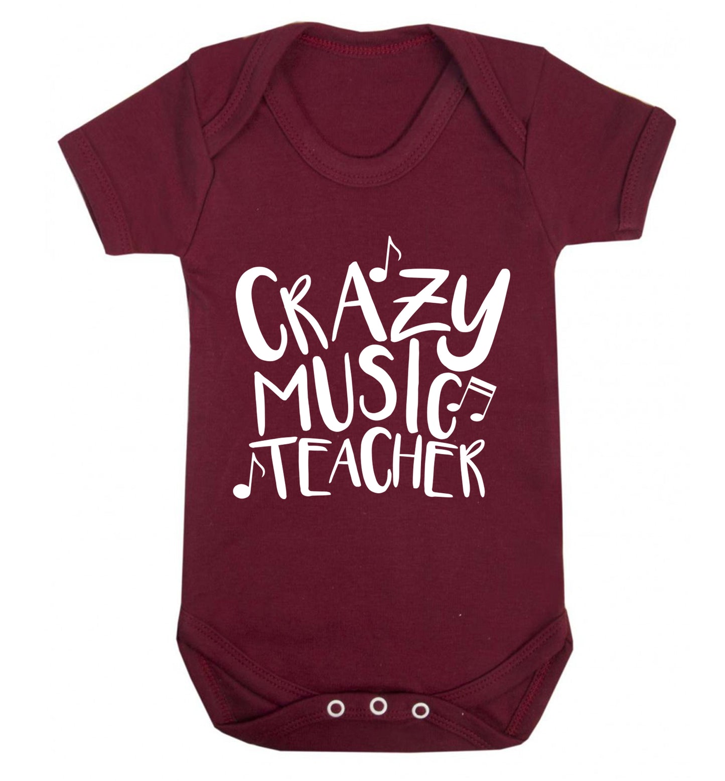 Crazy music teacher Baby Vest maroon 18-24 months