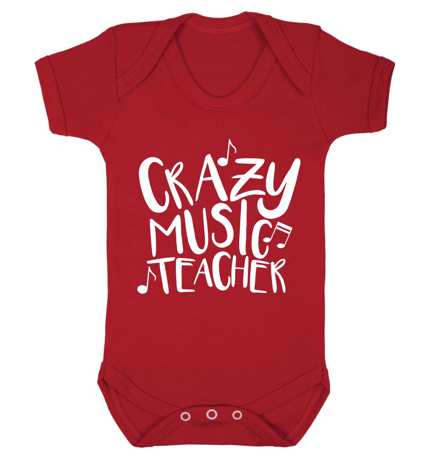 Crazy music teacher Baby Vest red 18-24 months