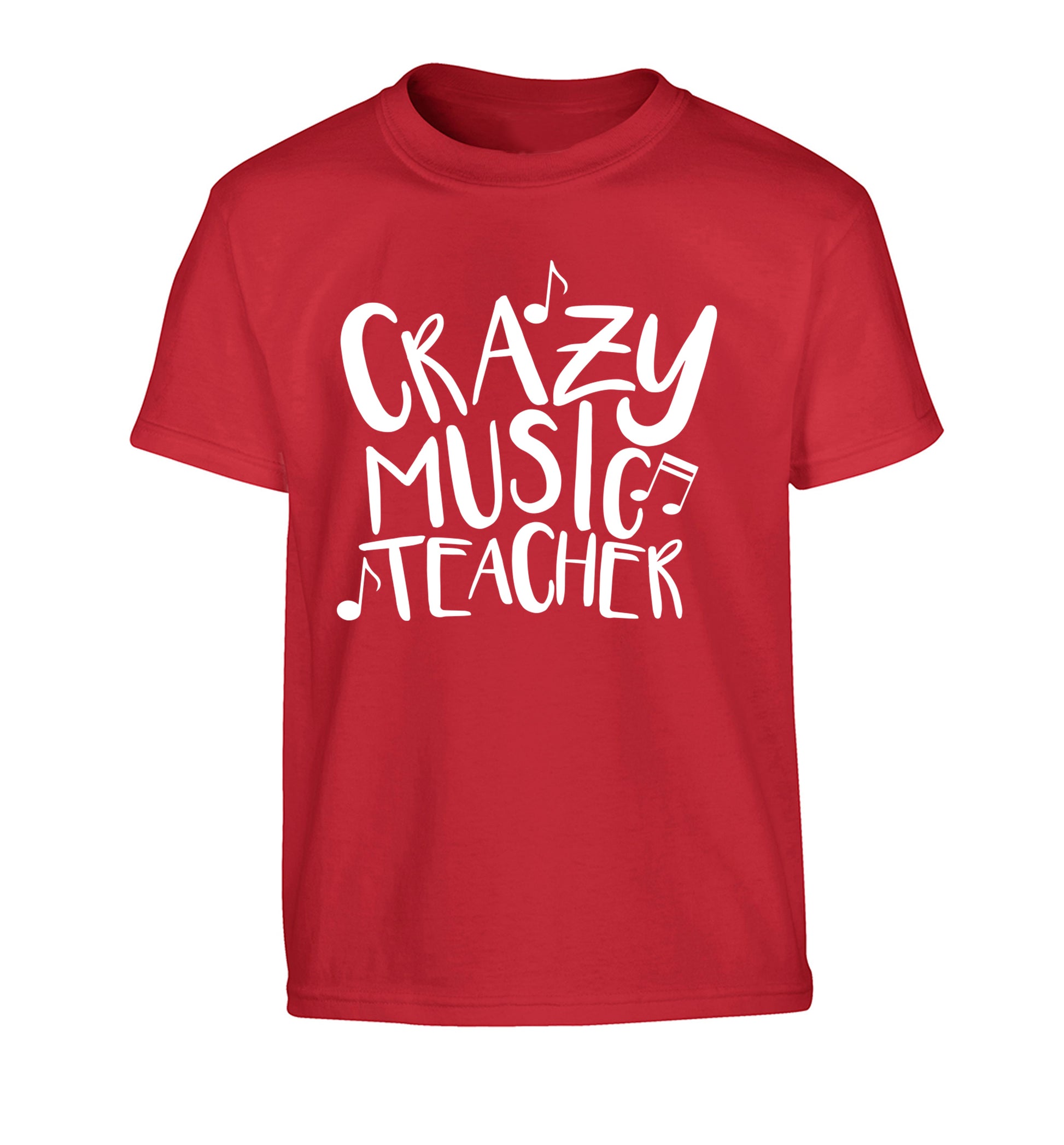 Crazy music teacher Children's red Tshirt 12-13 Years