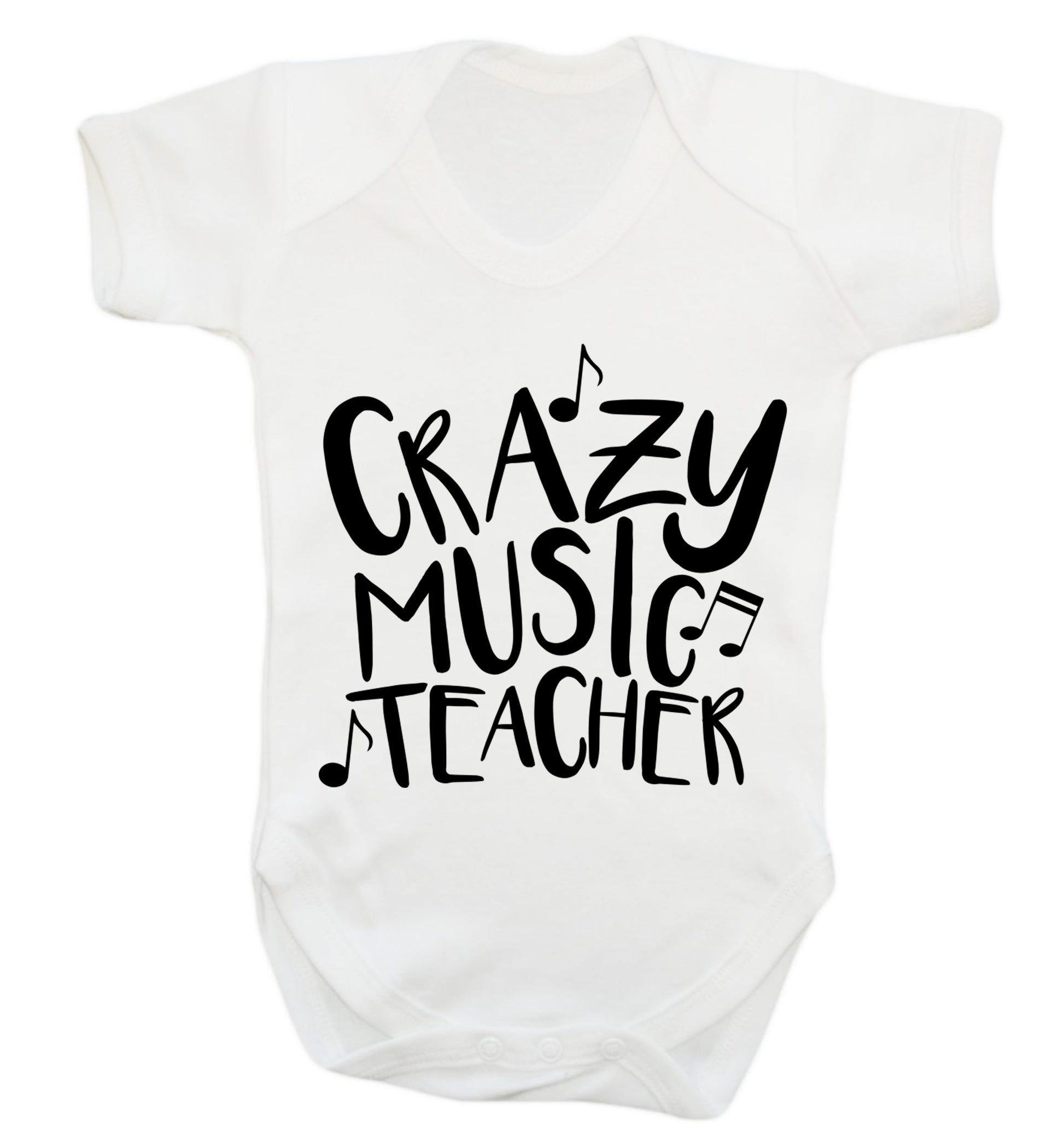 Crazy music teacher Baby Vest white 18-24 months