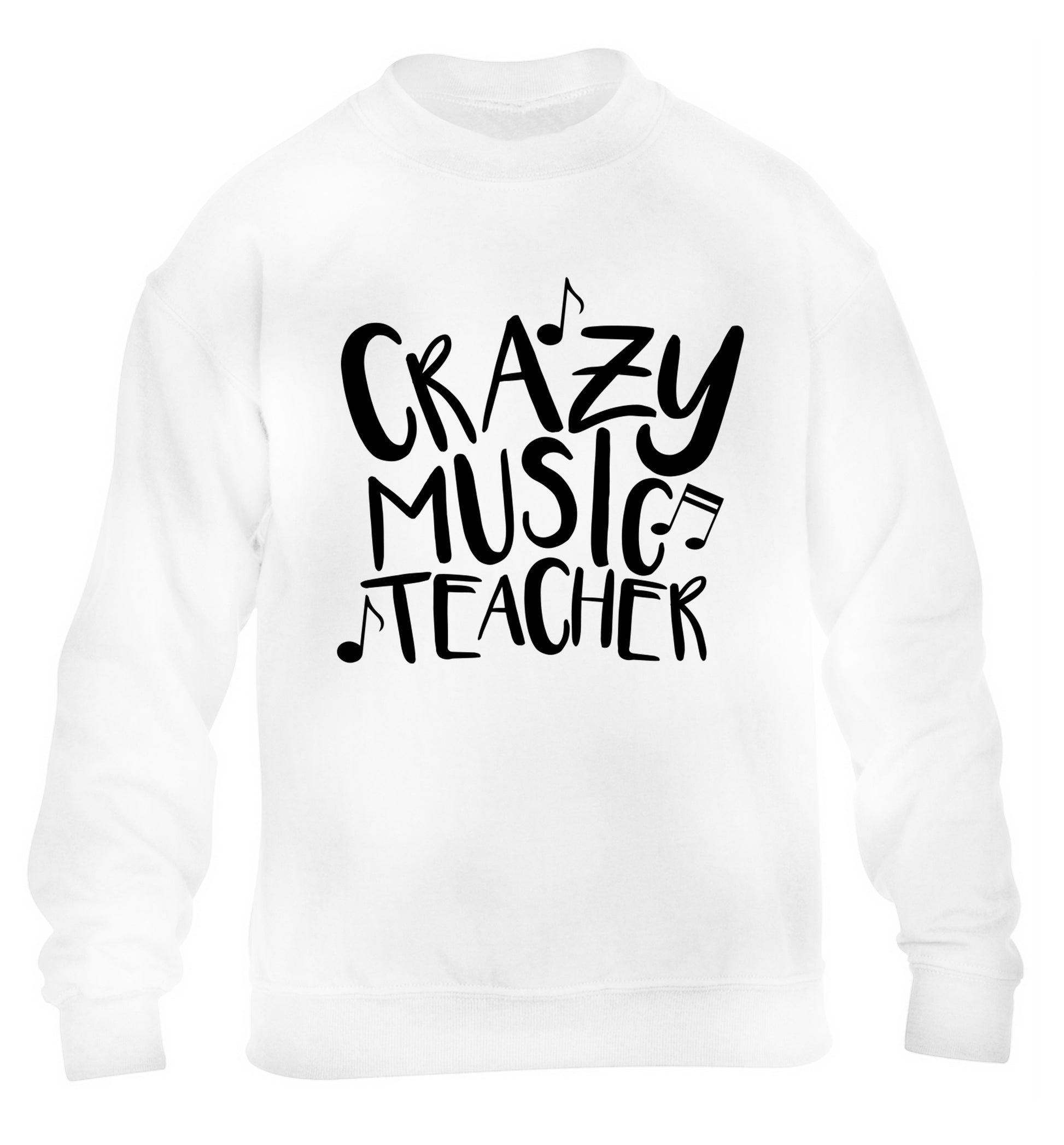 Crazy music teacher children's white sweater 12-13 Years
