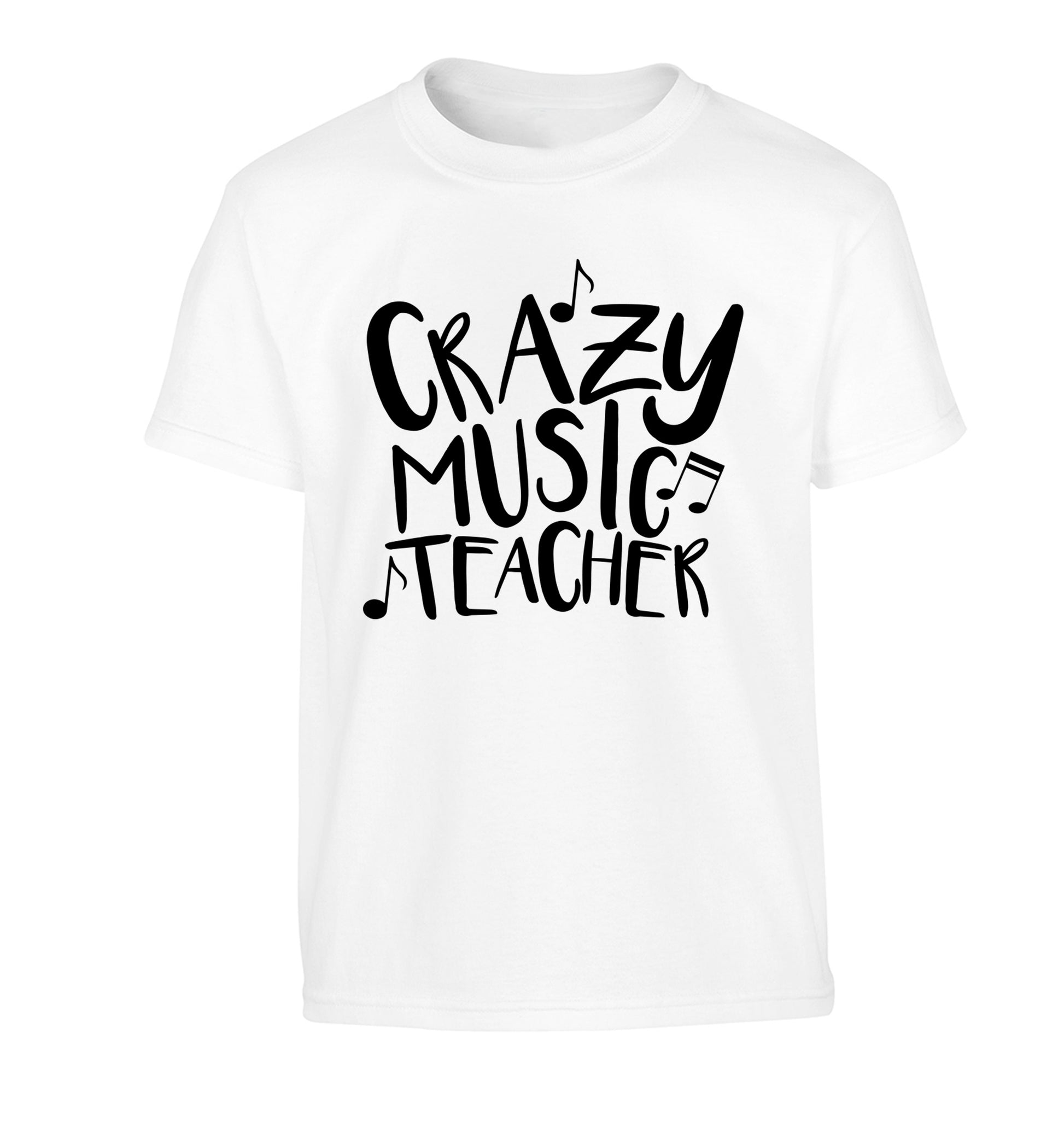 Crazy music teacher Children's white Tshirt 12-13 Years