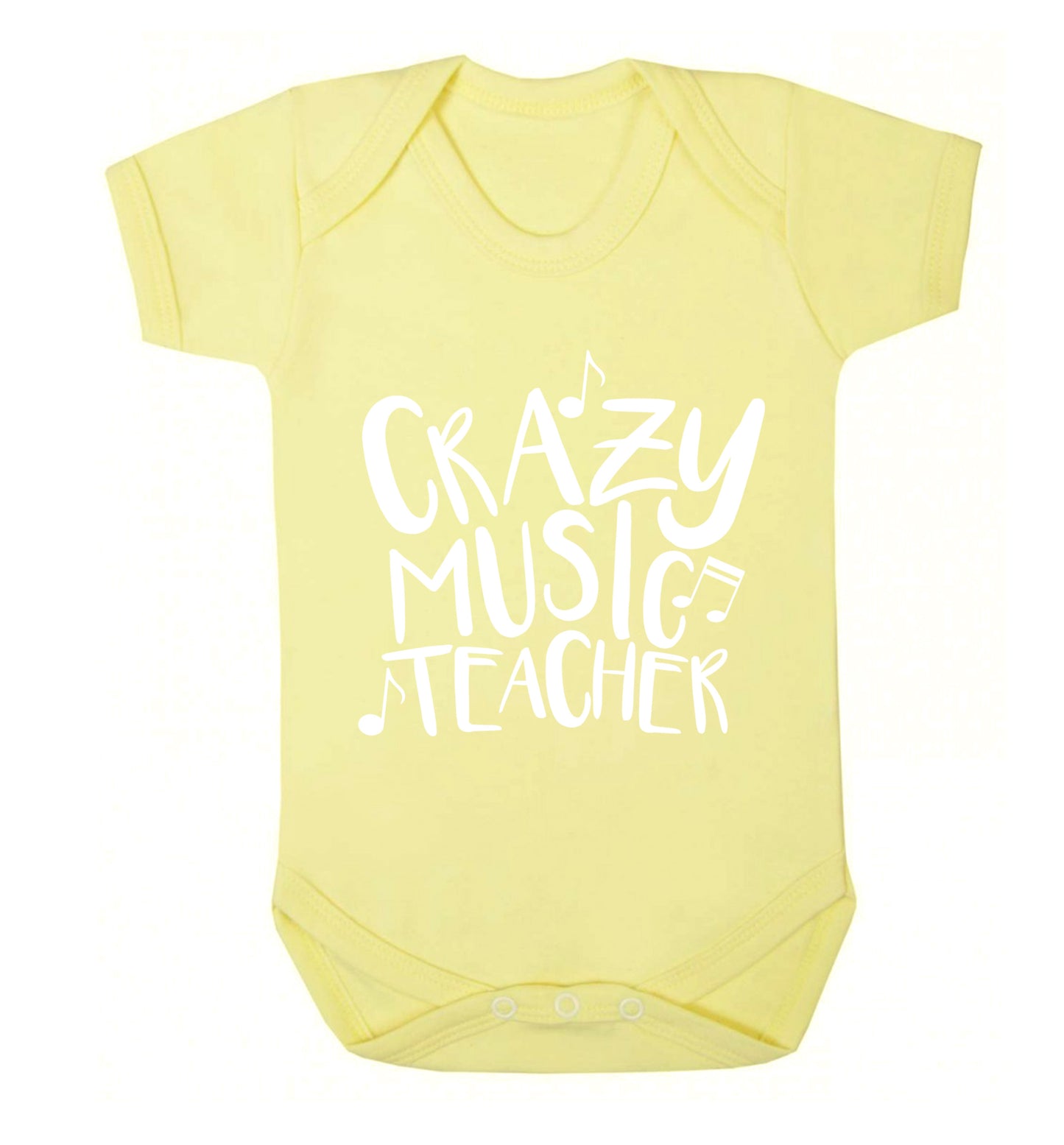 Crazy music teacher Baby Vest pale yellow 18-24 months