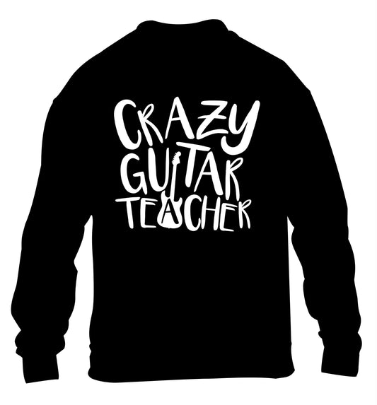 Crazy guitar teacher children's black sweater 12-13 Years