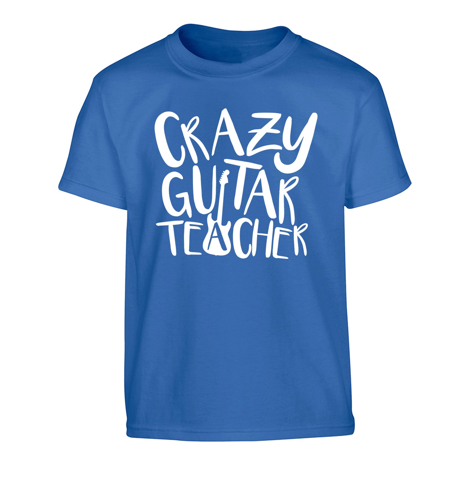 Crazy guitar teacher Children's blue Tshirt 12-13 Years