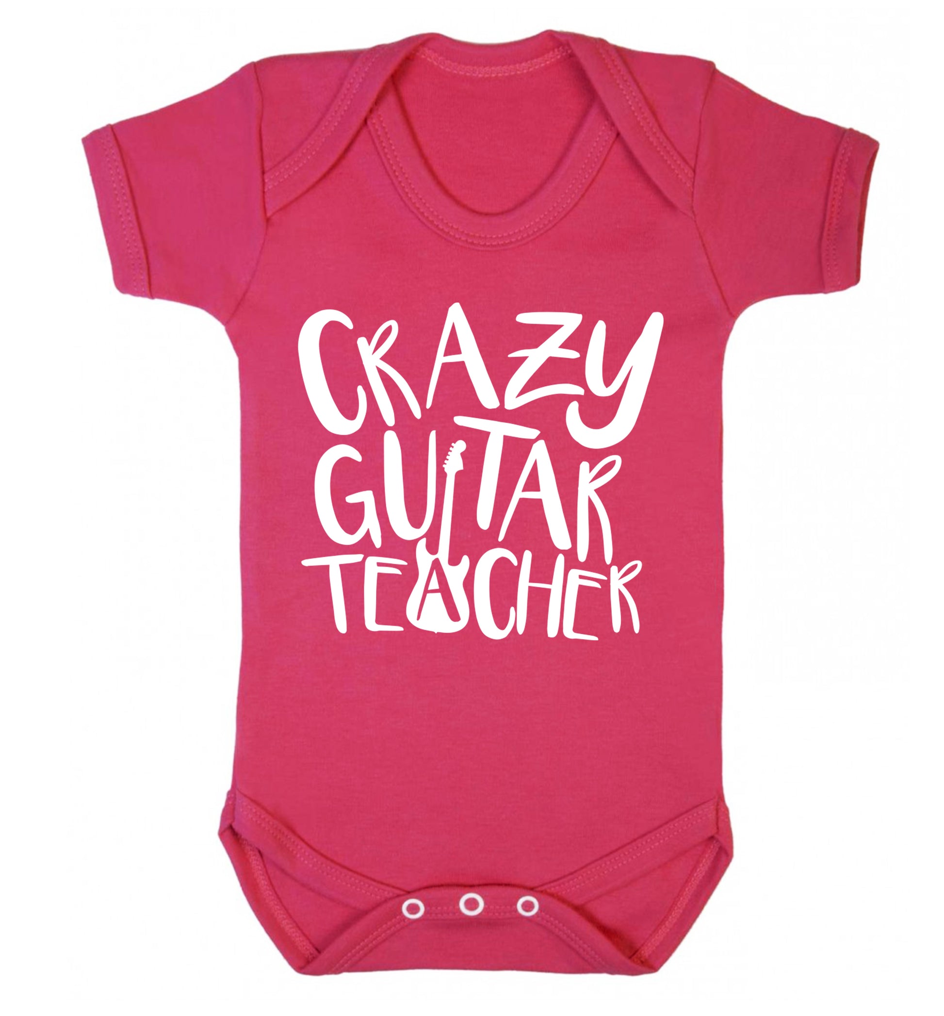 Crazy guitar teacher Baby Vest dark pink 18-24 months