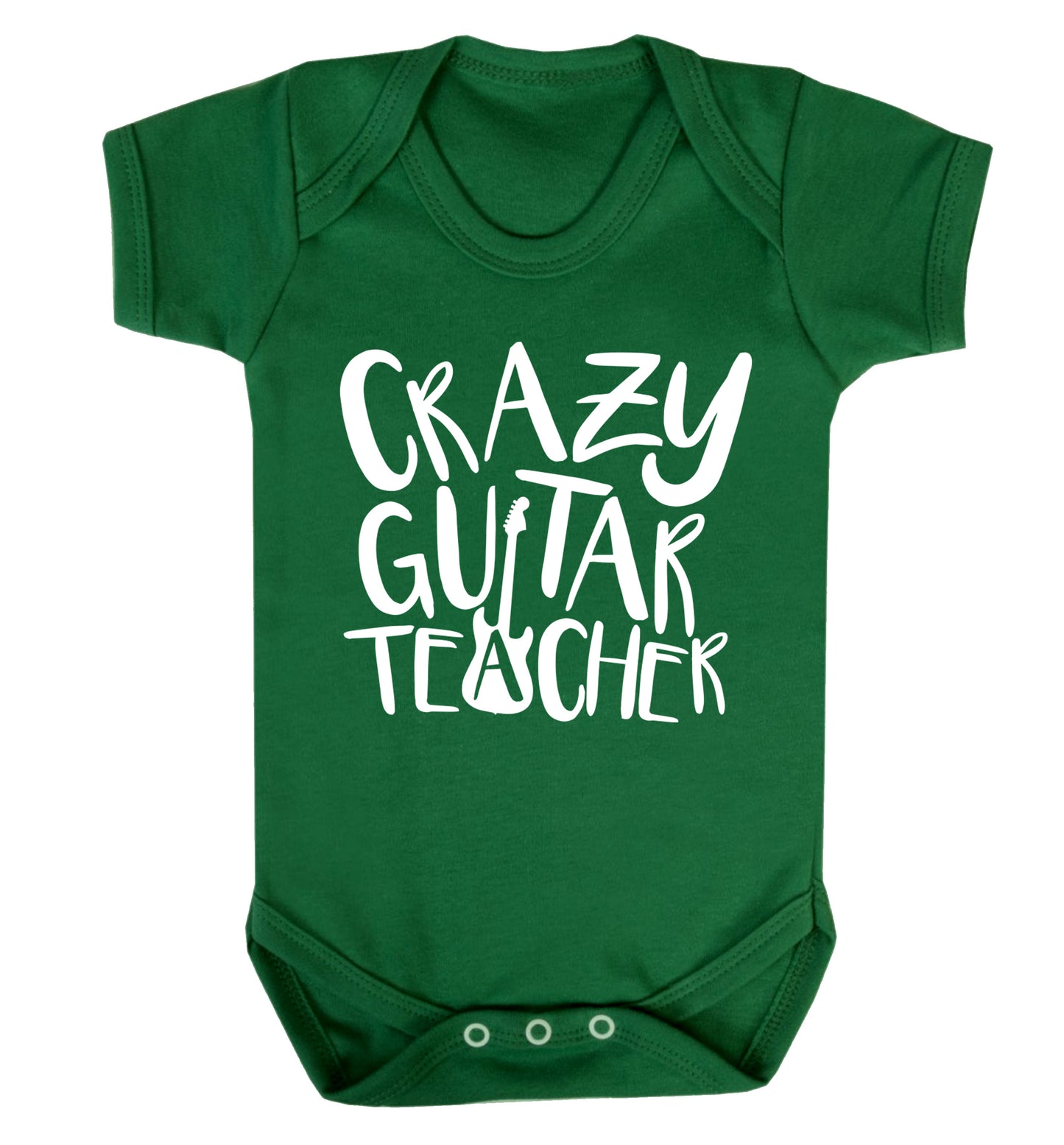 Crazy guitar teacher Baby Vest green 18-24 months