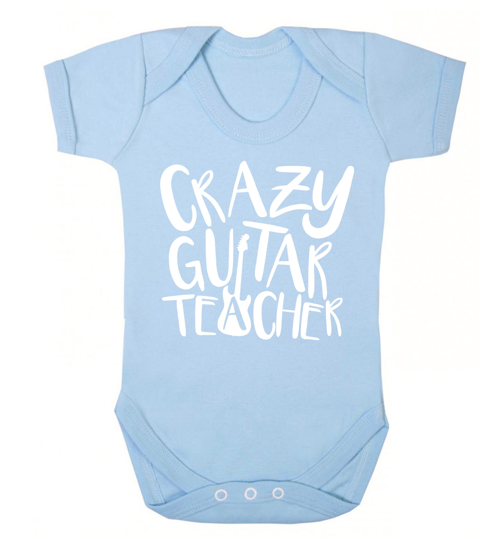 Crazy guitar teacher Baby Vest pale blue 18-24 months