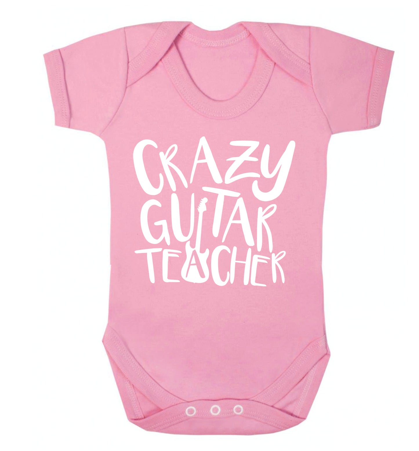 Crazy guitar teacher Baby Vest pale pink 18-24 months