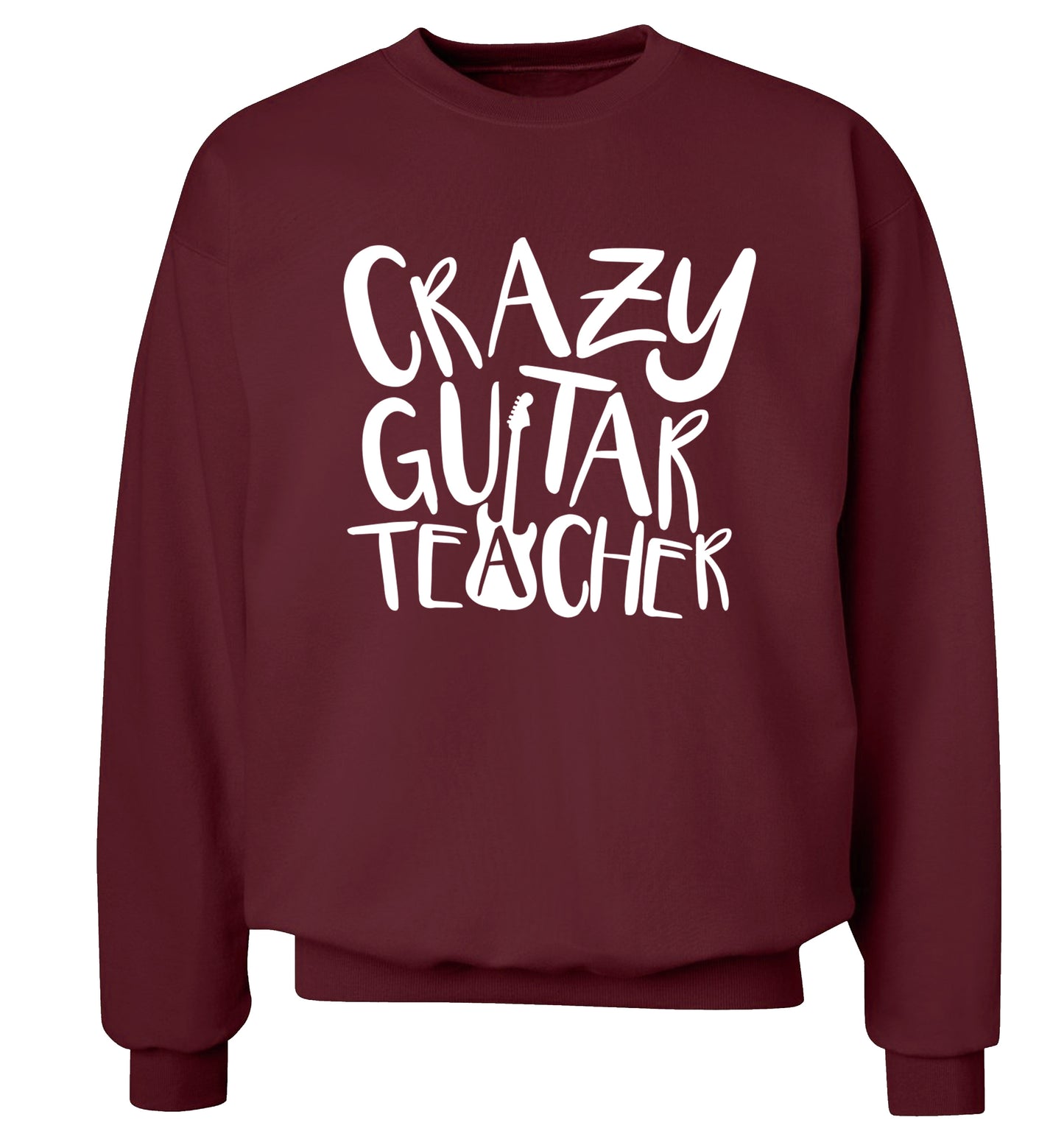 Crazy guitar teacher Adult's unisex maroon Sweater 2XL