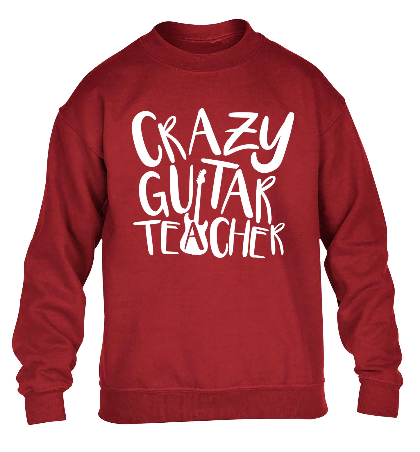Crazy guitar teacher children's grey sweater 12-13 Years