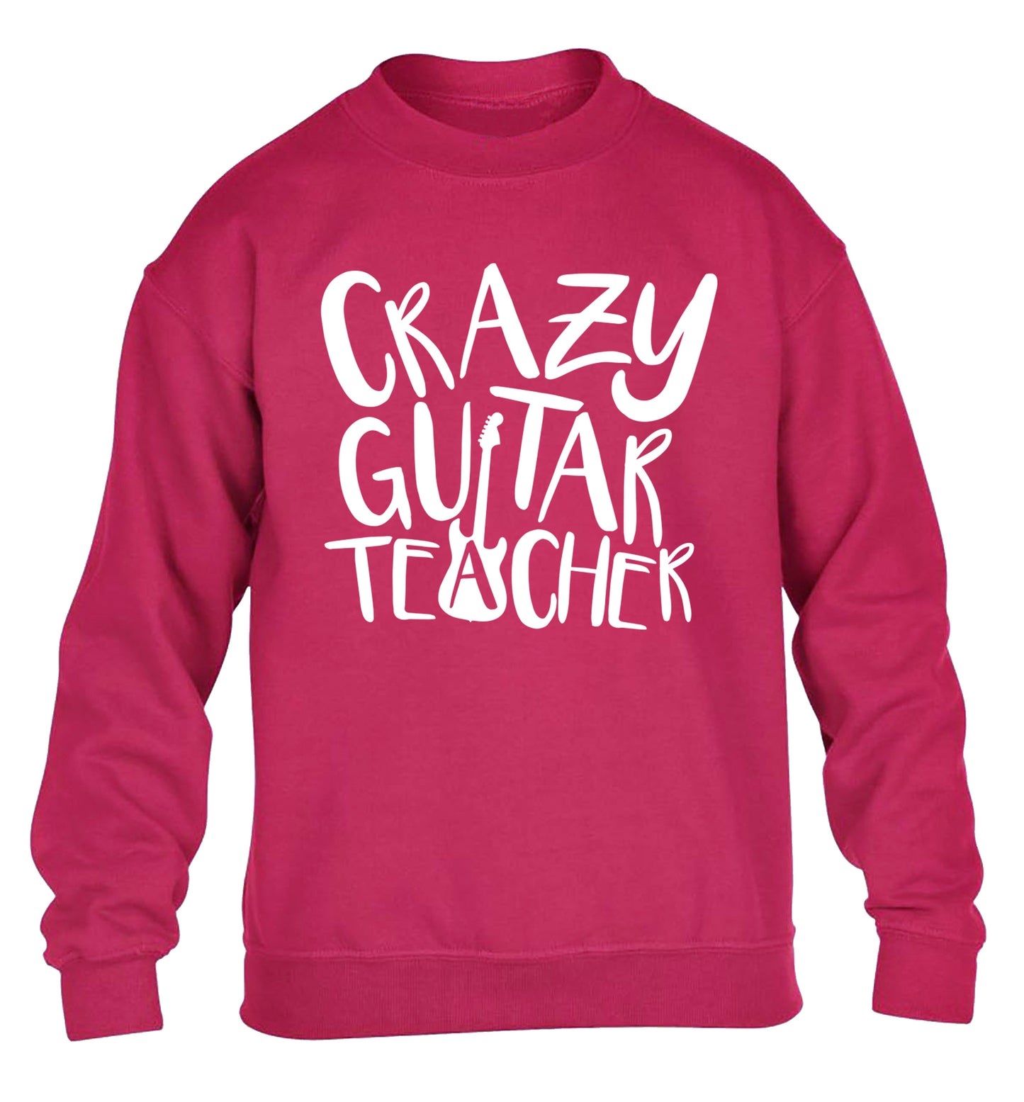 Crazy guitar teacher children's pink sweater 12-13 Years