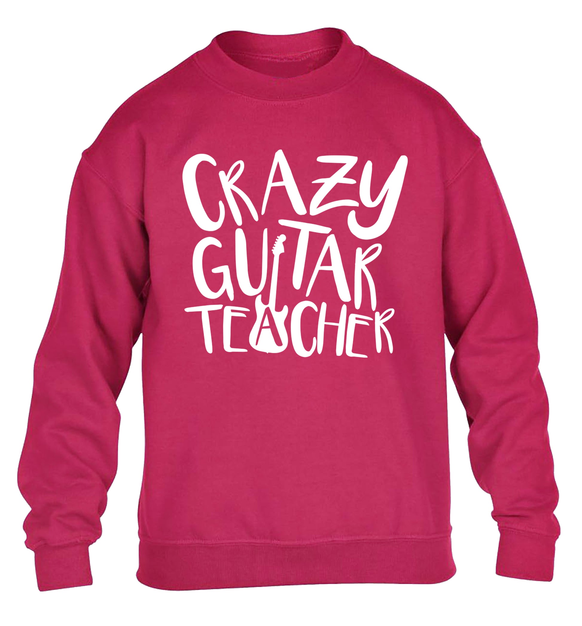 Crazy guitar teacher children's pink sweater 12-13 Years