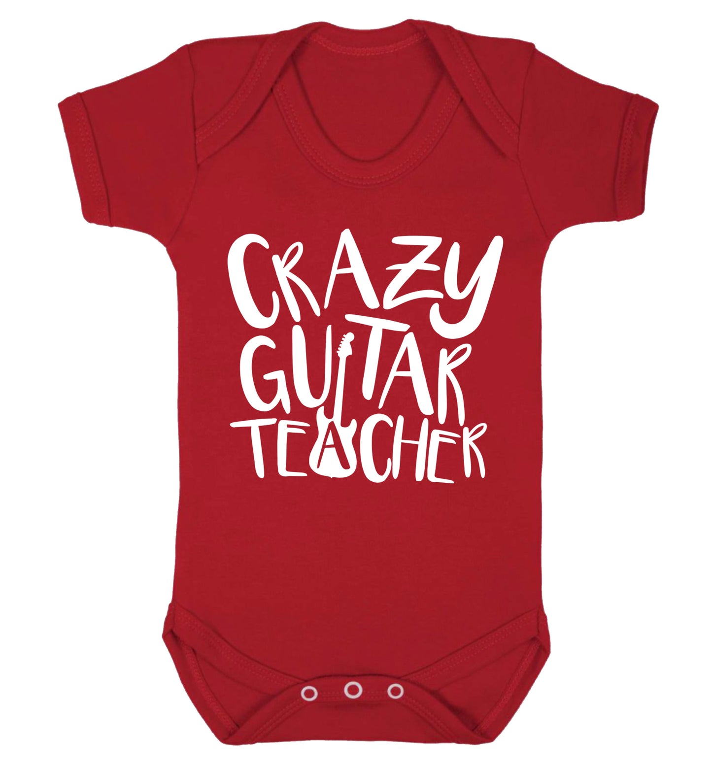 Crazy guitar teacher Baby Vest red 18-24 months