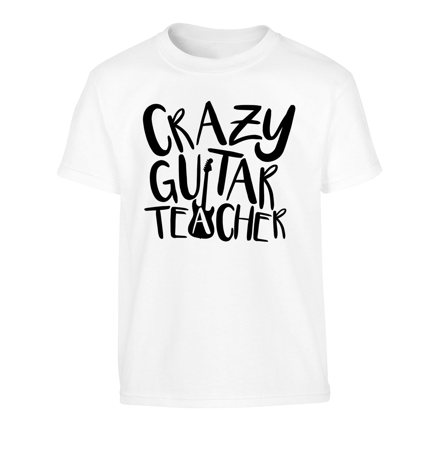 Crazy guitar teacher Children's white Tshirt 12-13 Years
