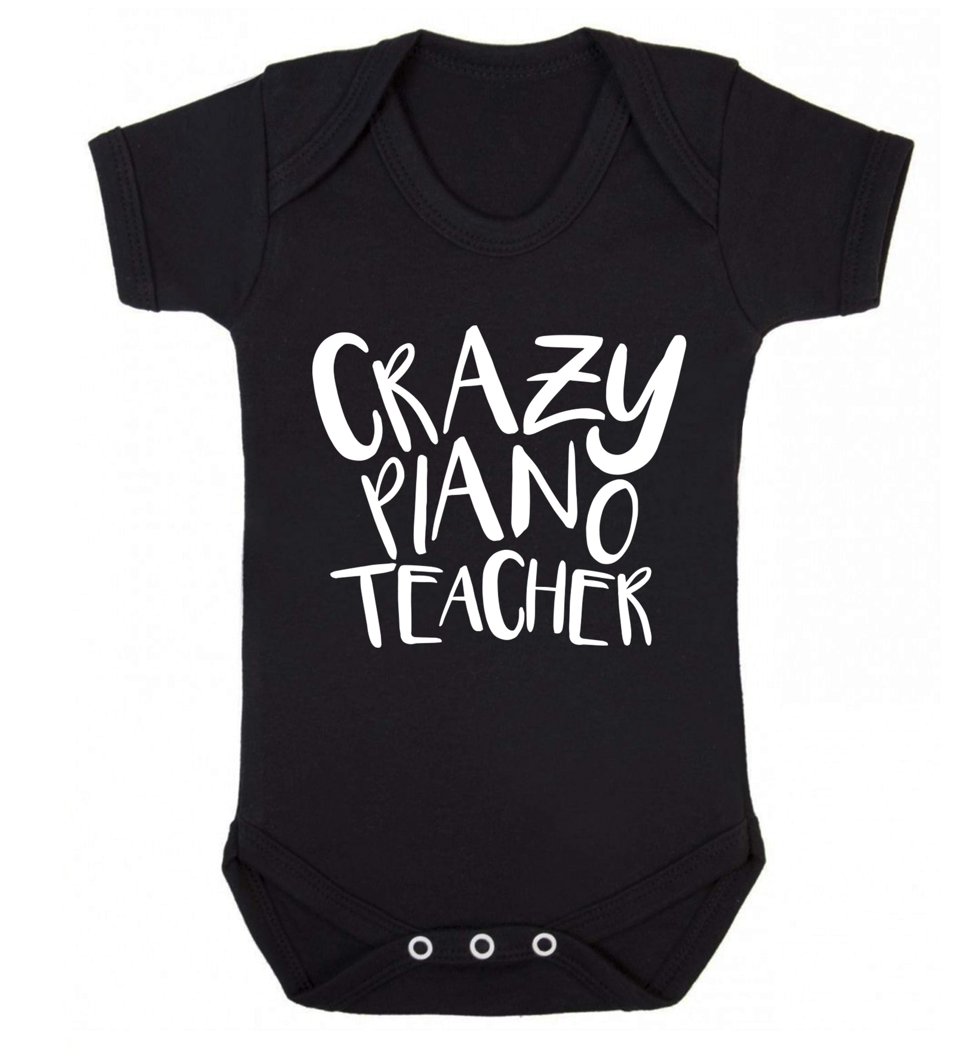 Crazy piano teacher Baby Vest black 18-24 months