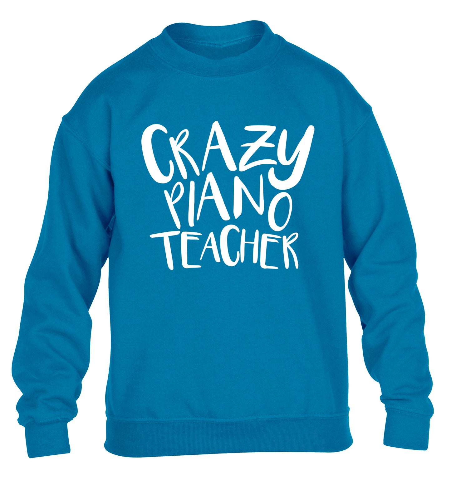 Crazy piano teacher children's blue sweater 12-13 Years