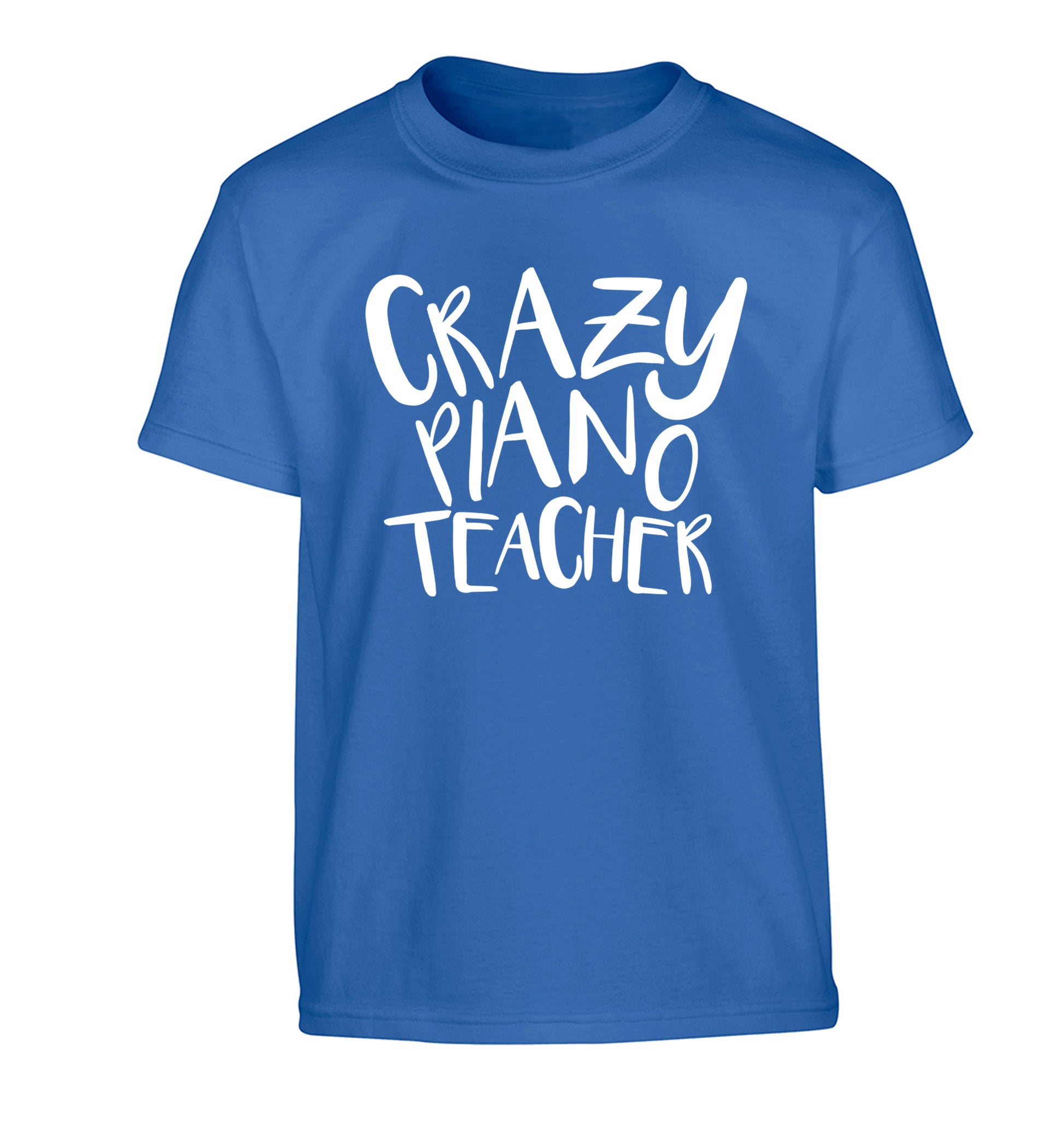 Crazy piano teacher Children's blue Tshirt 12-13 Years