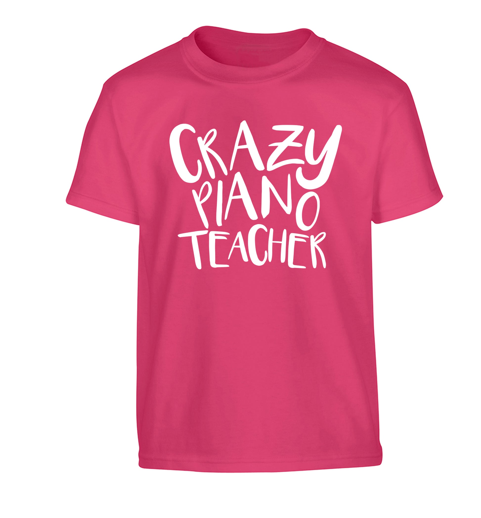 Crazy piano teacher Children's pink Tshirt 12-13 Years