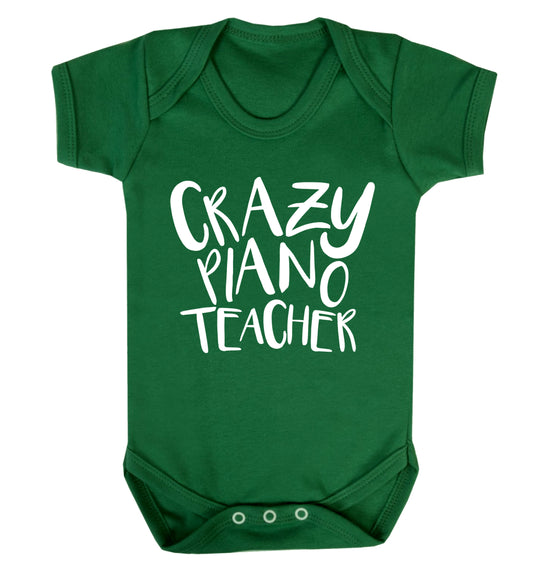 Crazy piano teacher Baby Vest green 18-24 months